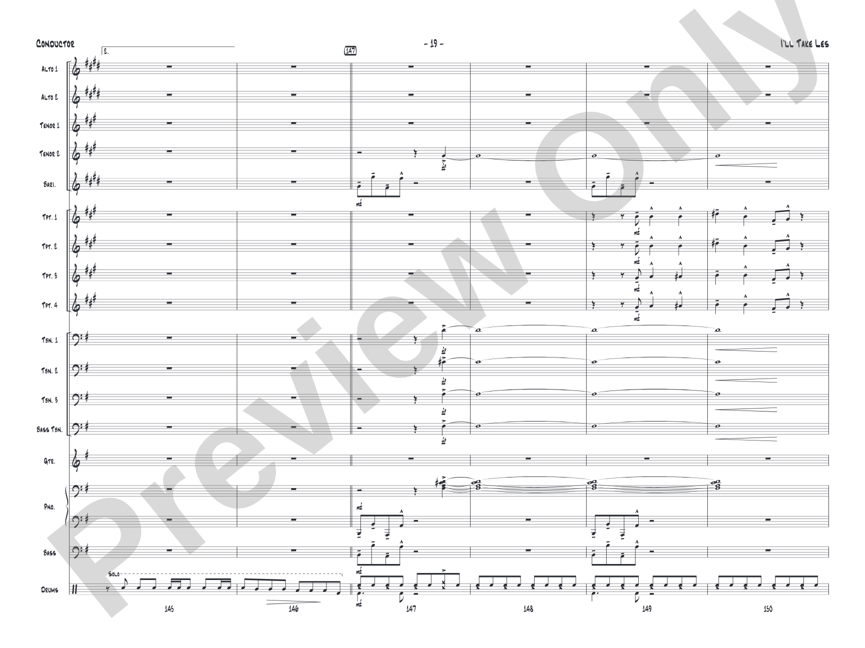 I'll Take Les: Jazz Ensemble Conductor Score & Parts