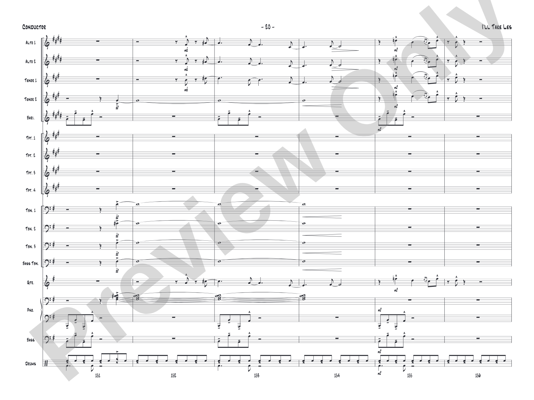 I'll Take Les: Jazz Ensemble Conductor Score & Parts