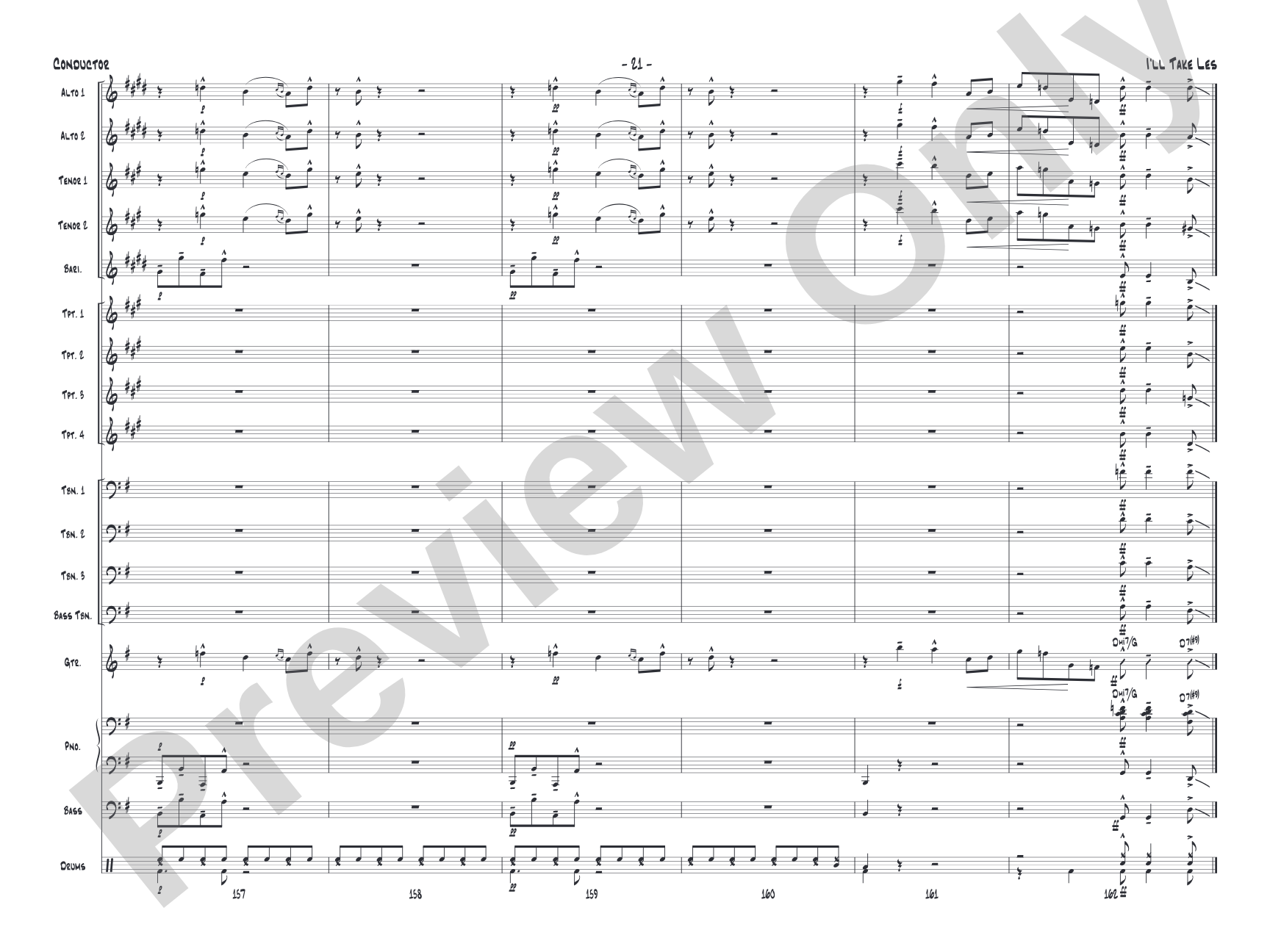 I'll Take Les: Jazz Ensemble Conductor Score & Parts