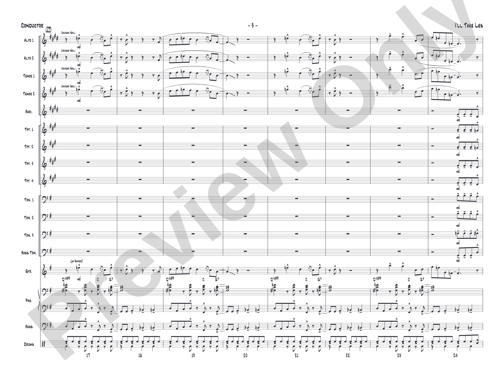 I'll Take Les: Jazz Ensemble Conductor Score & Parts