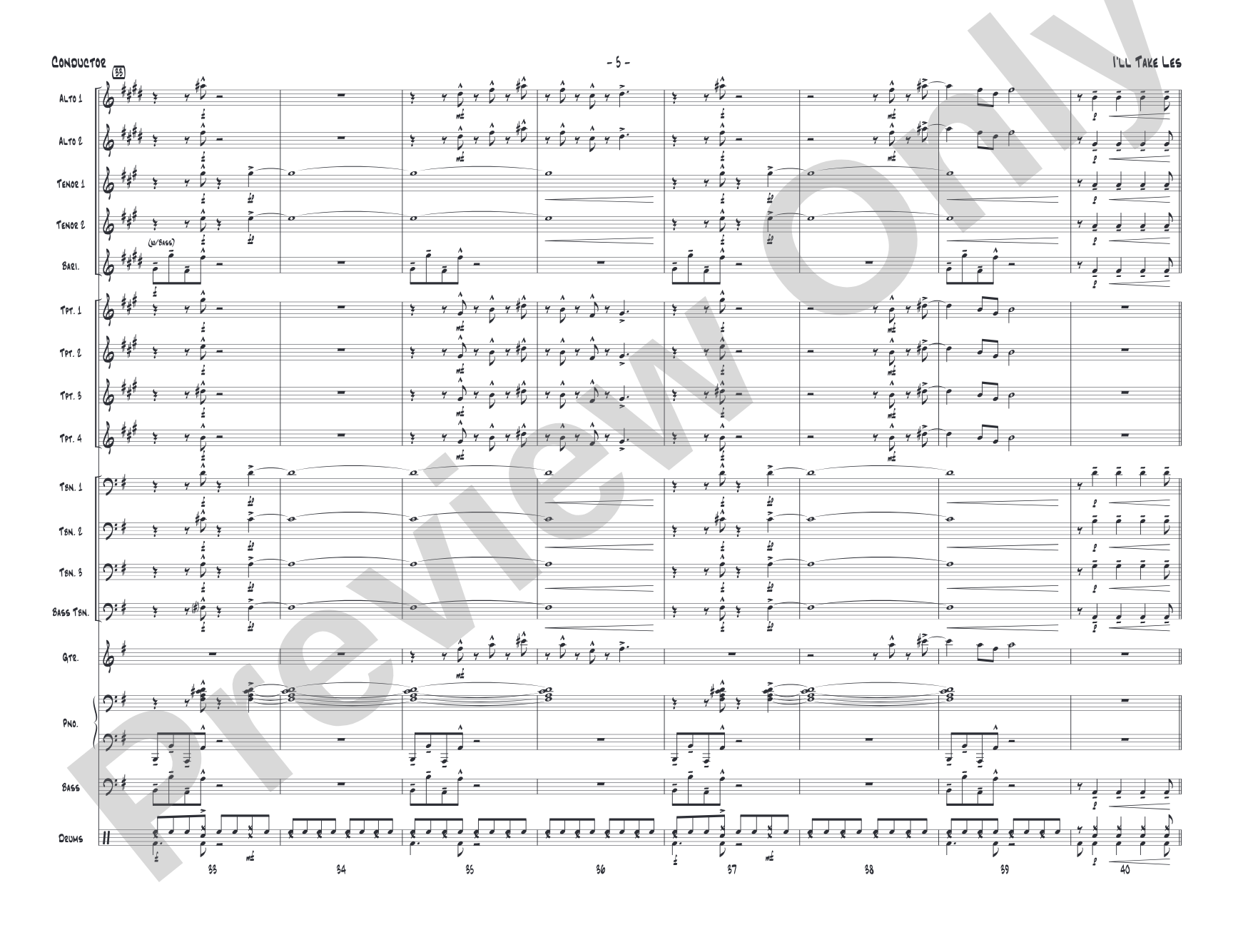 I'll Take Les: Jazz Ensemble Conductor Score & Parts