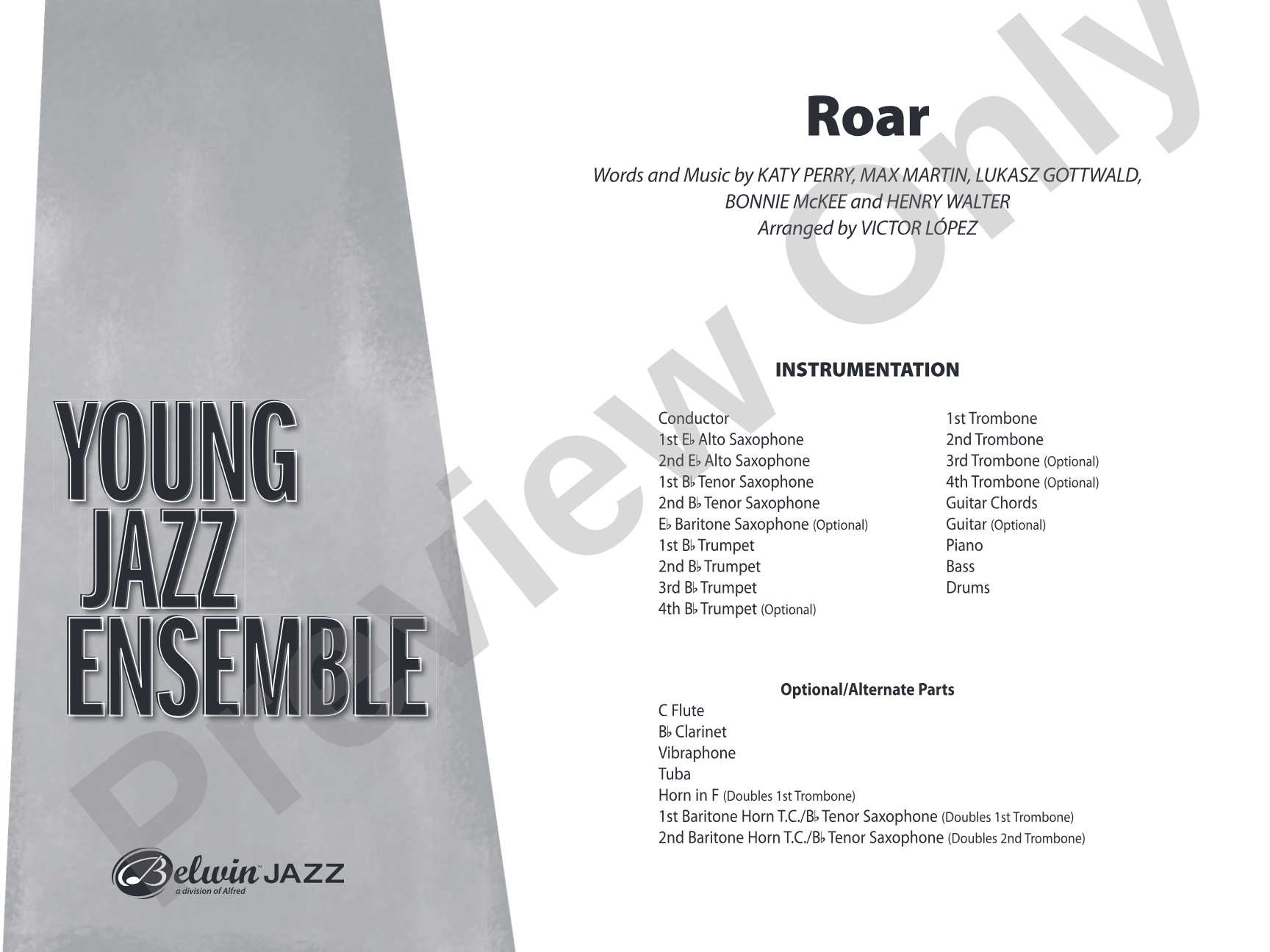 Roar: Jazz Ensemble Conductor Score & Parts