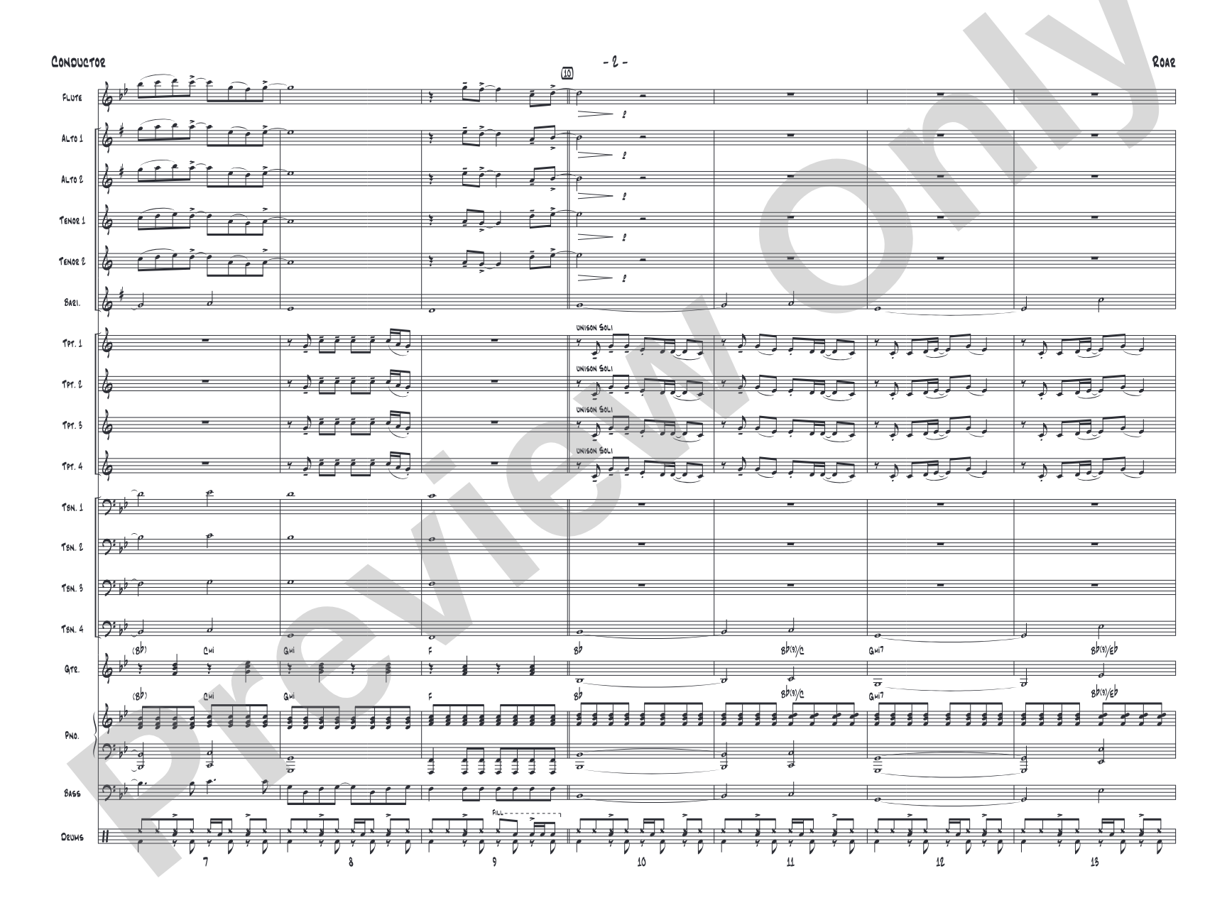 Roar: Jazz Ensemble Conductor Score & Parts