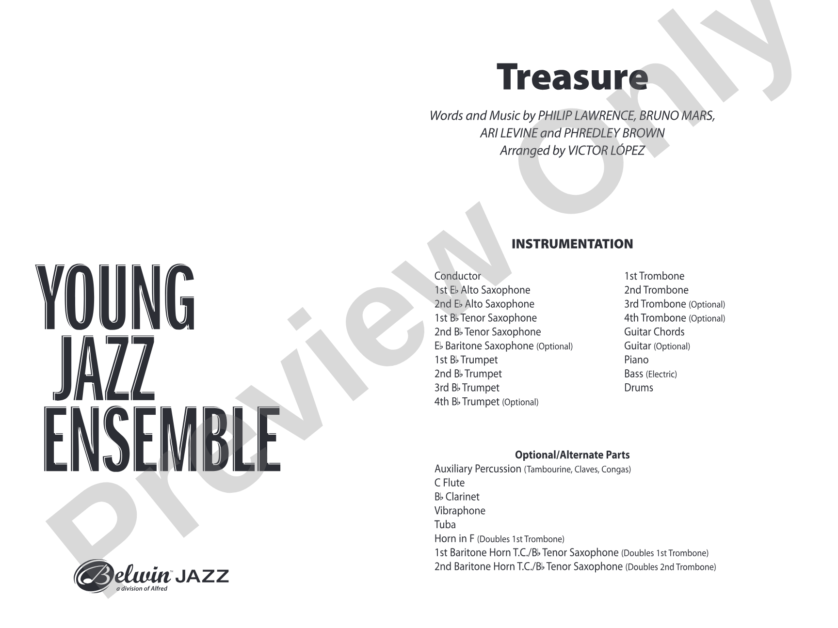Treasure: Jazz Ensemble Conductor Score & Parts