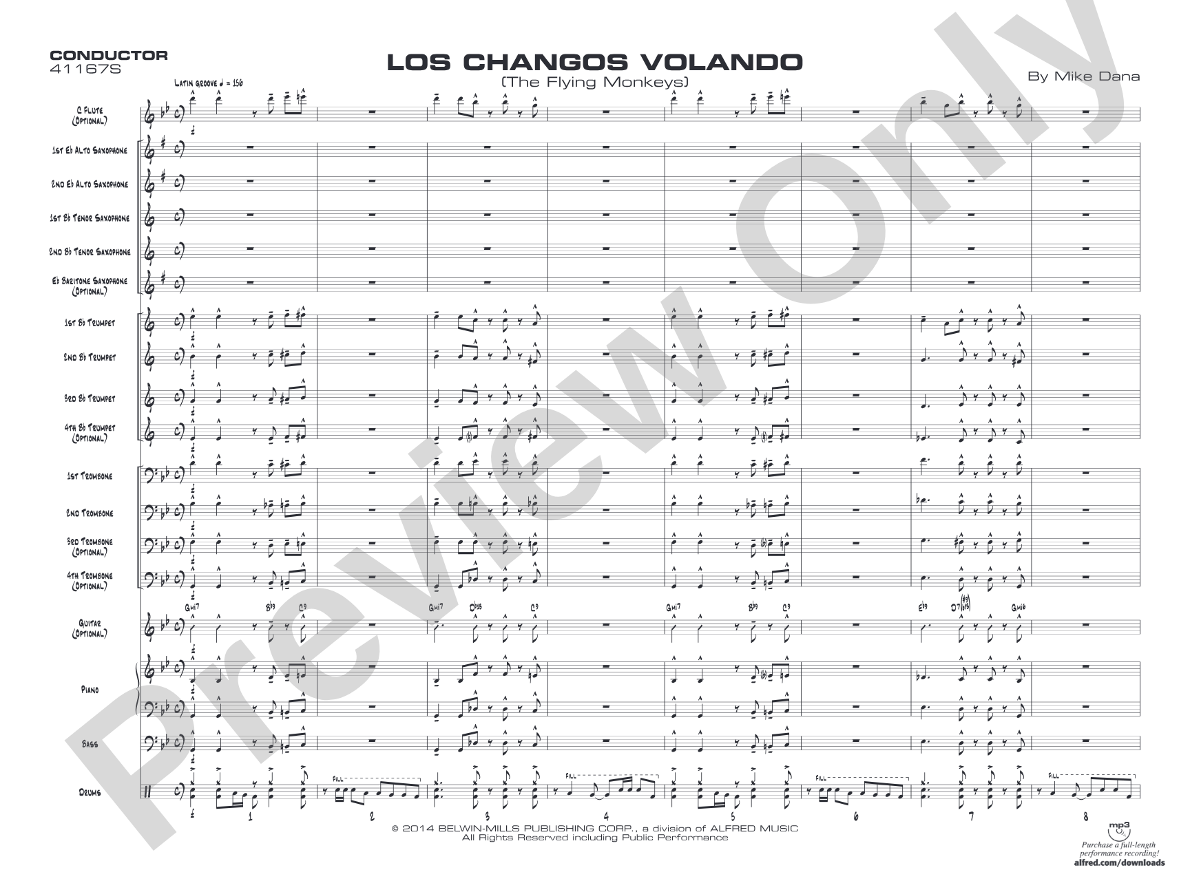 Los changos volando: Jazz Ensemble Conductor Score & Parts