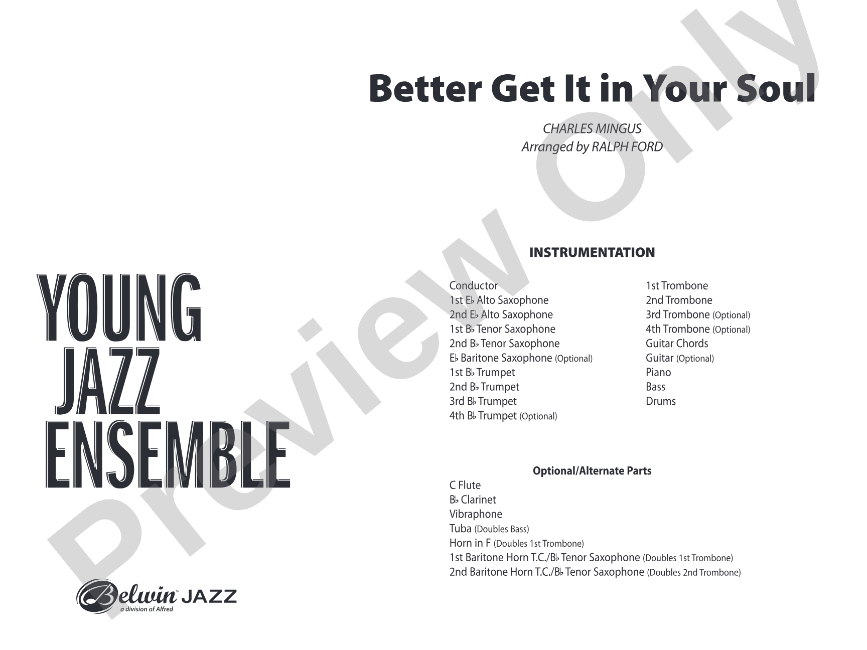 Better Get It in Your Soul: Jazz Ensemble Conductor Score & Parts