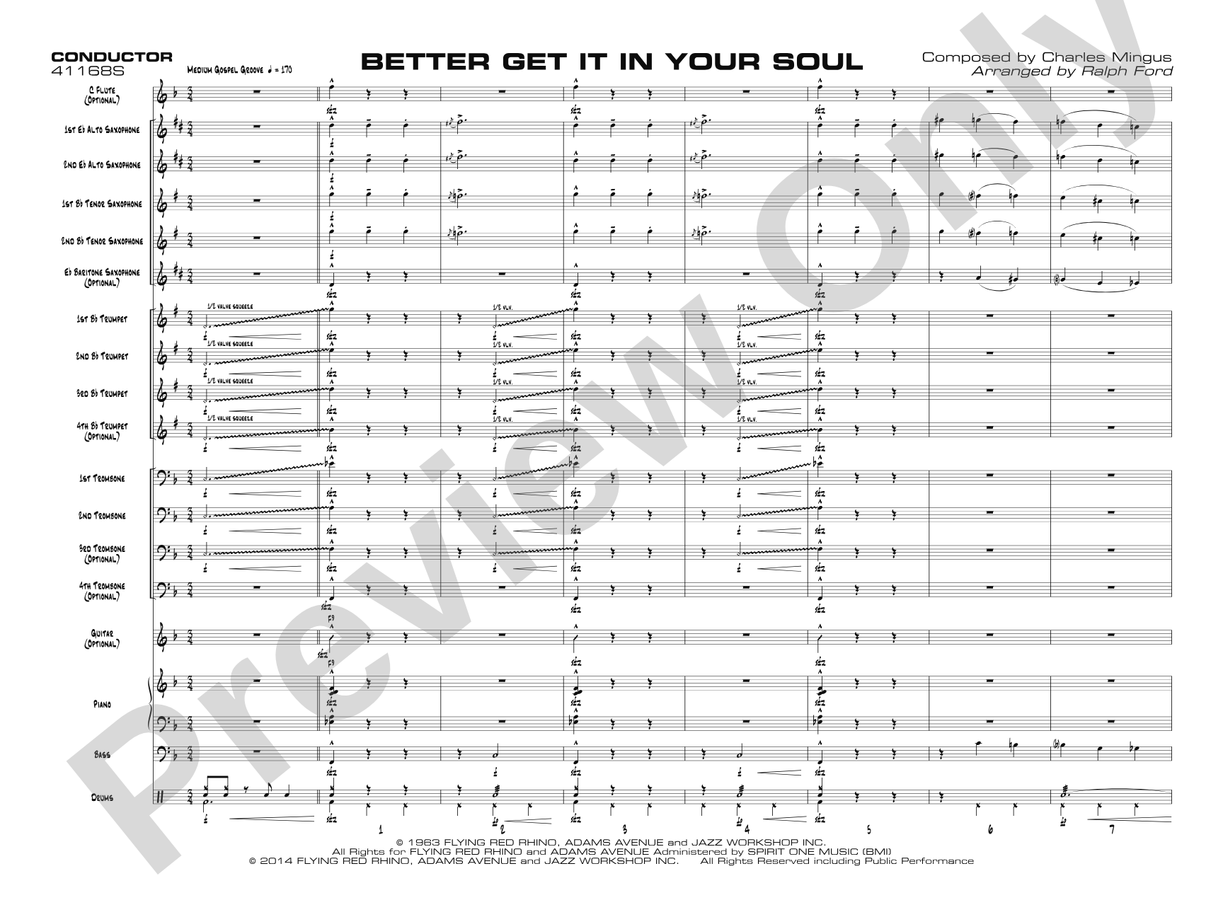 Better Get It in Your Soul: Jazz Ensemble Conductor Score & Parts