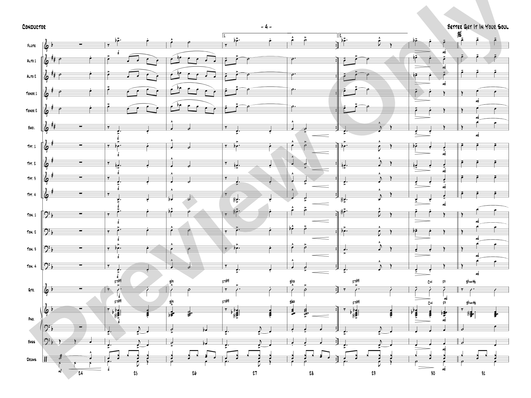 Better Get It in Your Soul: Jazz Ensemble Conductor Score & Parts
