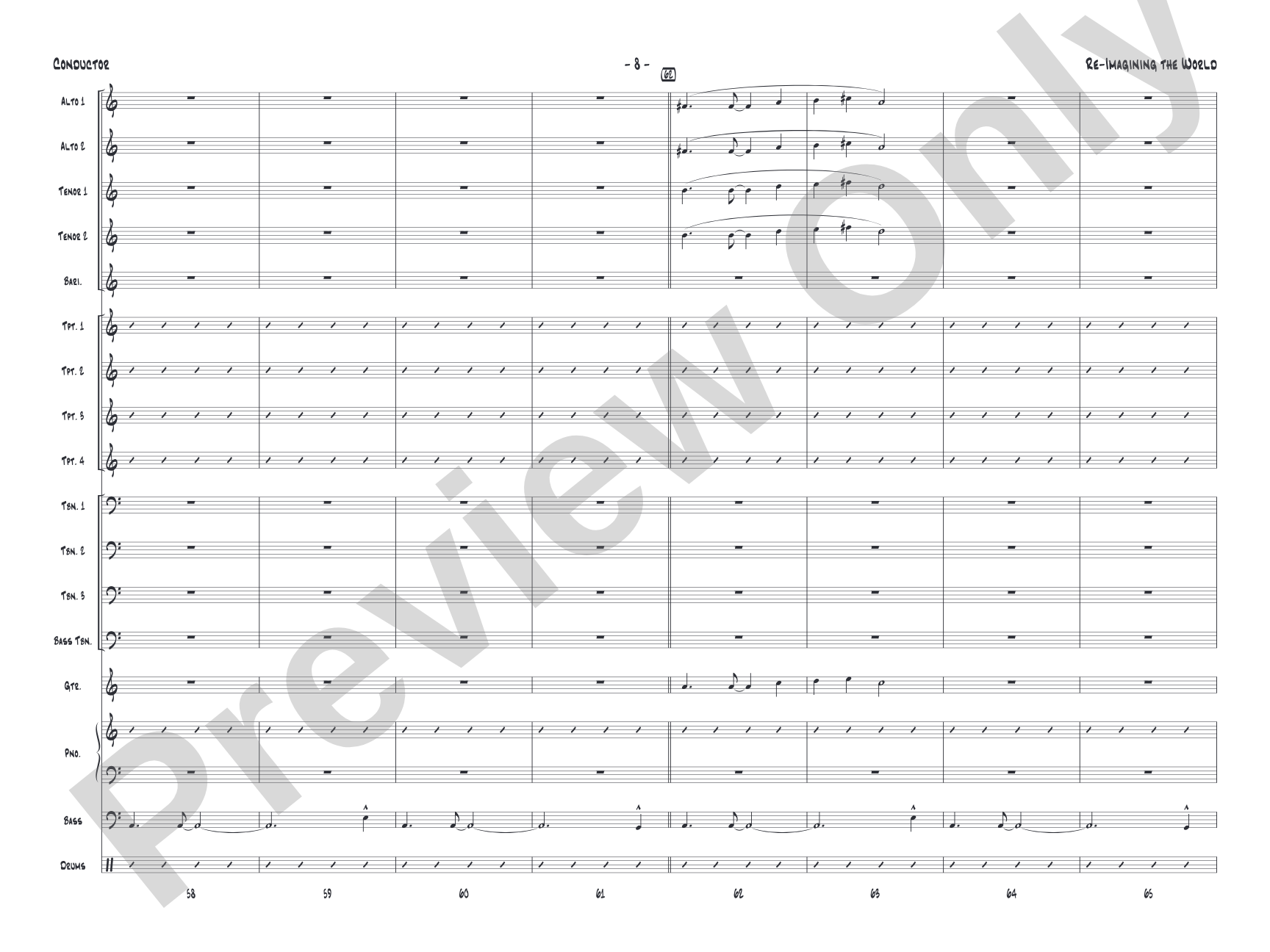 Re-Imagining the World: Jazz Ensemble Conductor Score & Parts