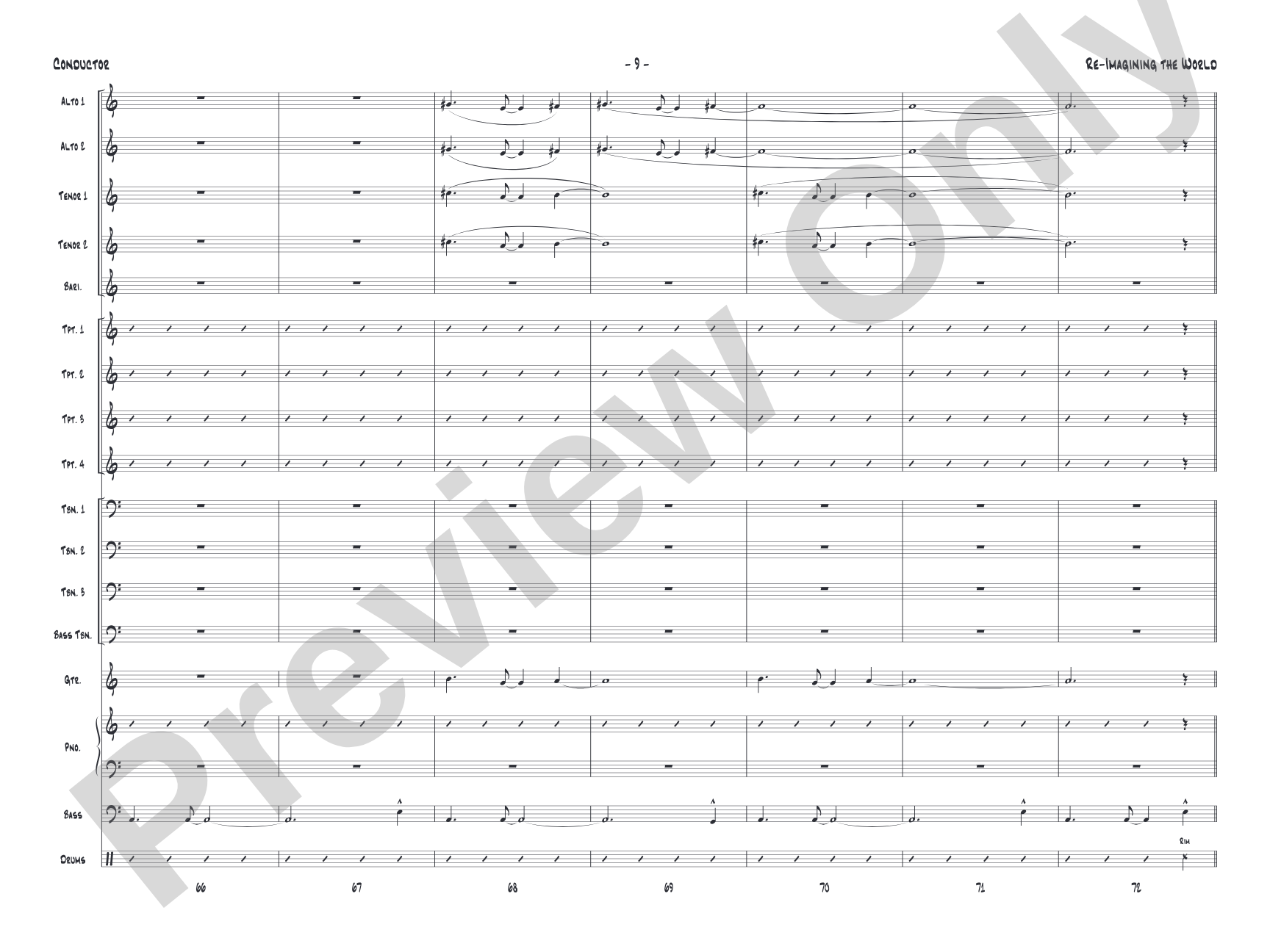 Re-Imagining the World: Jazz Ensemble Conductor Score & Parts