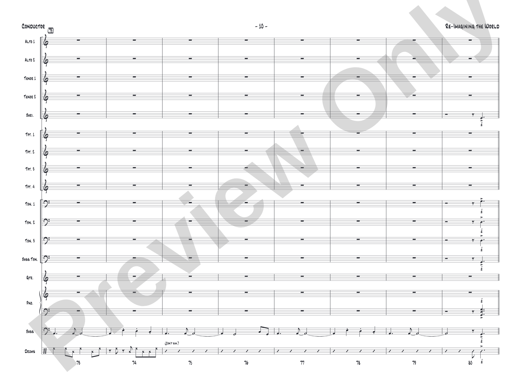 Re-Imagining the World: Jazz Ensemble Conductor Score & Parts