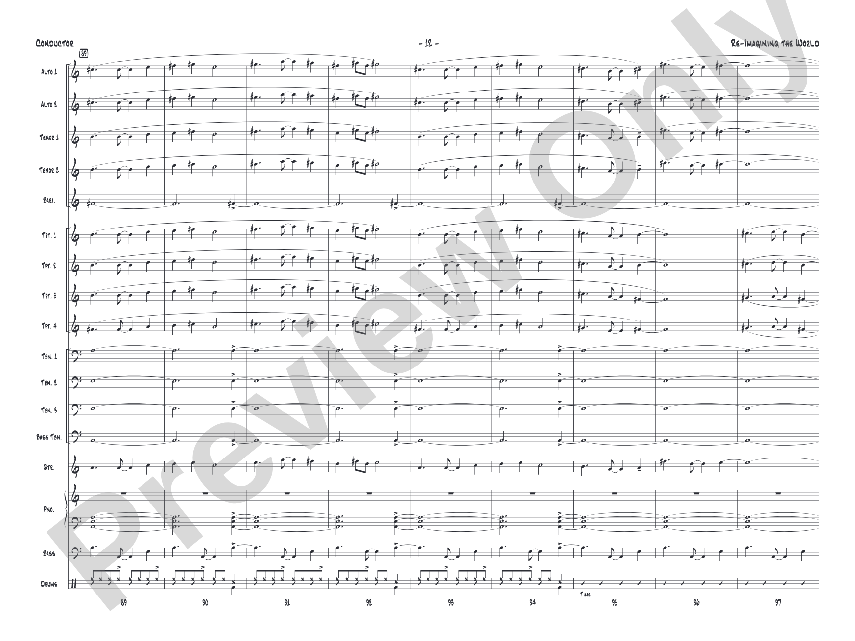Re-Imagining the World: Jazz Ensemble Conductor Score & Parts