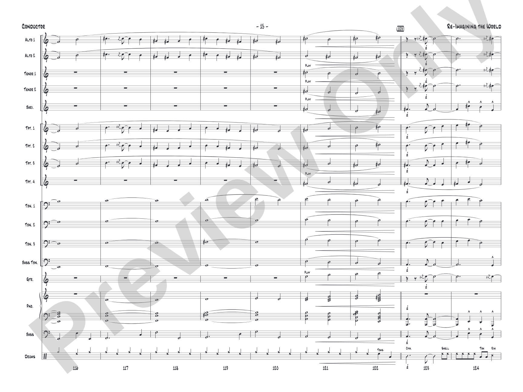 Re-Imagining the World: Jazz Ensemble Conductor Score & Parts