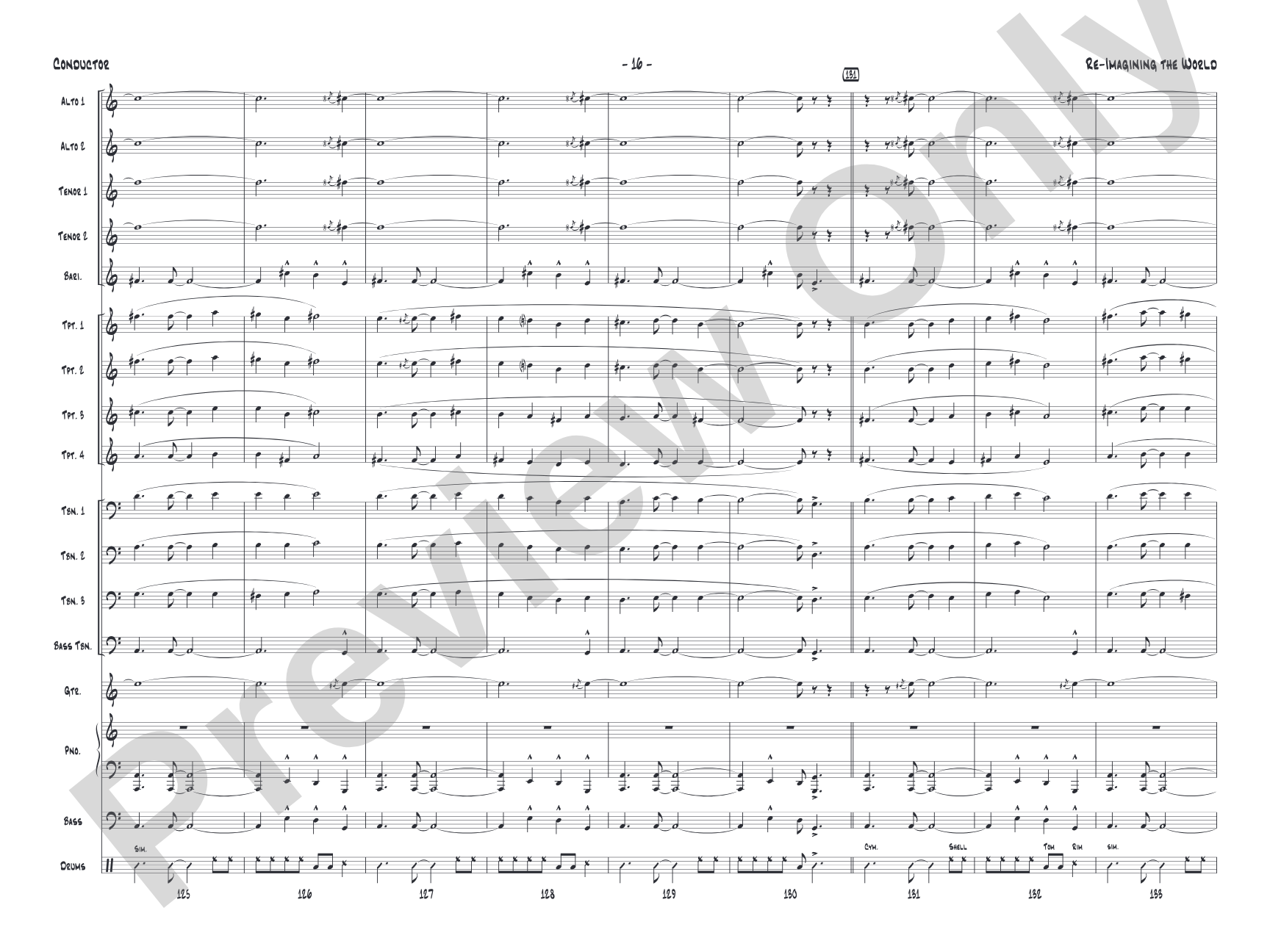 Re-Imagining the World: Jazz Ensemble Conductor Score & Parts
