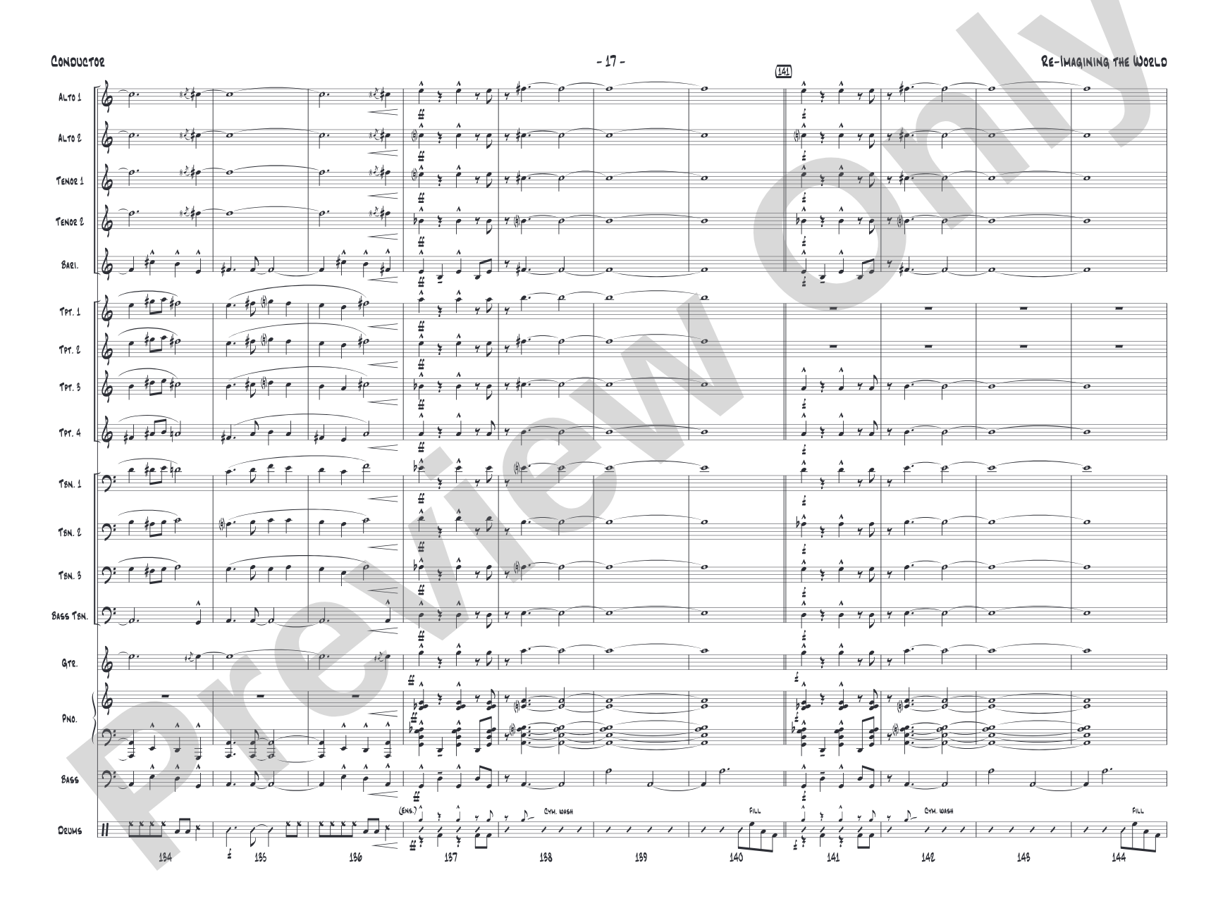 Re-Imagining the World: Jazz Ensemble Conductor Score & Parts