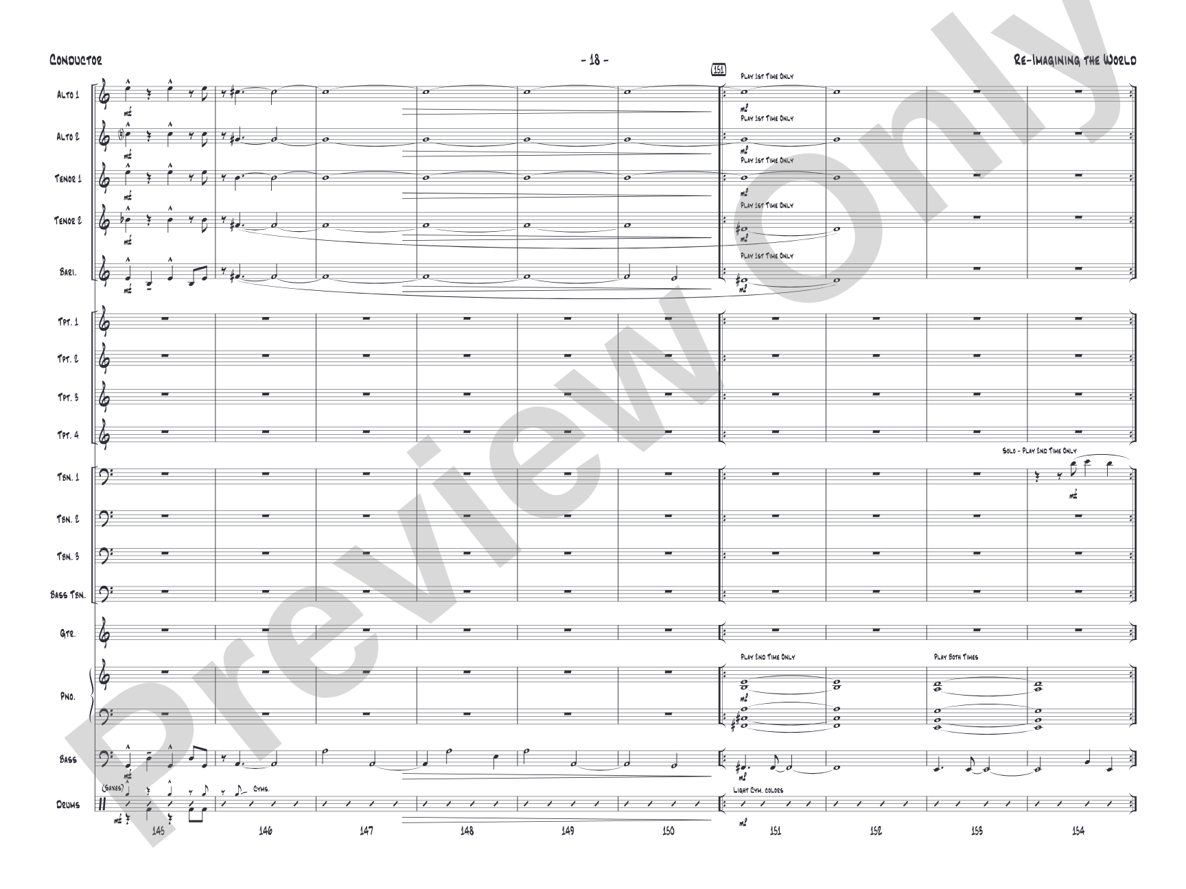 Re-Imagining the World: Jazz Ensemble Conductor Score & Parts