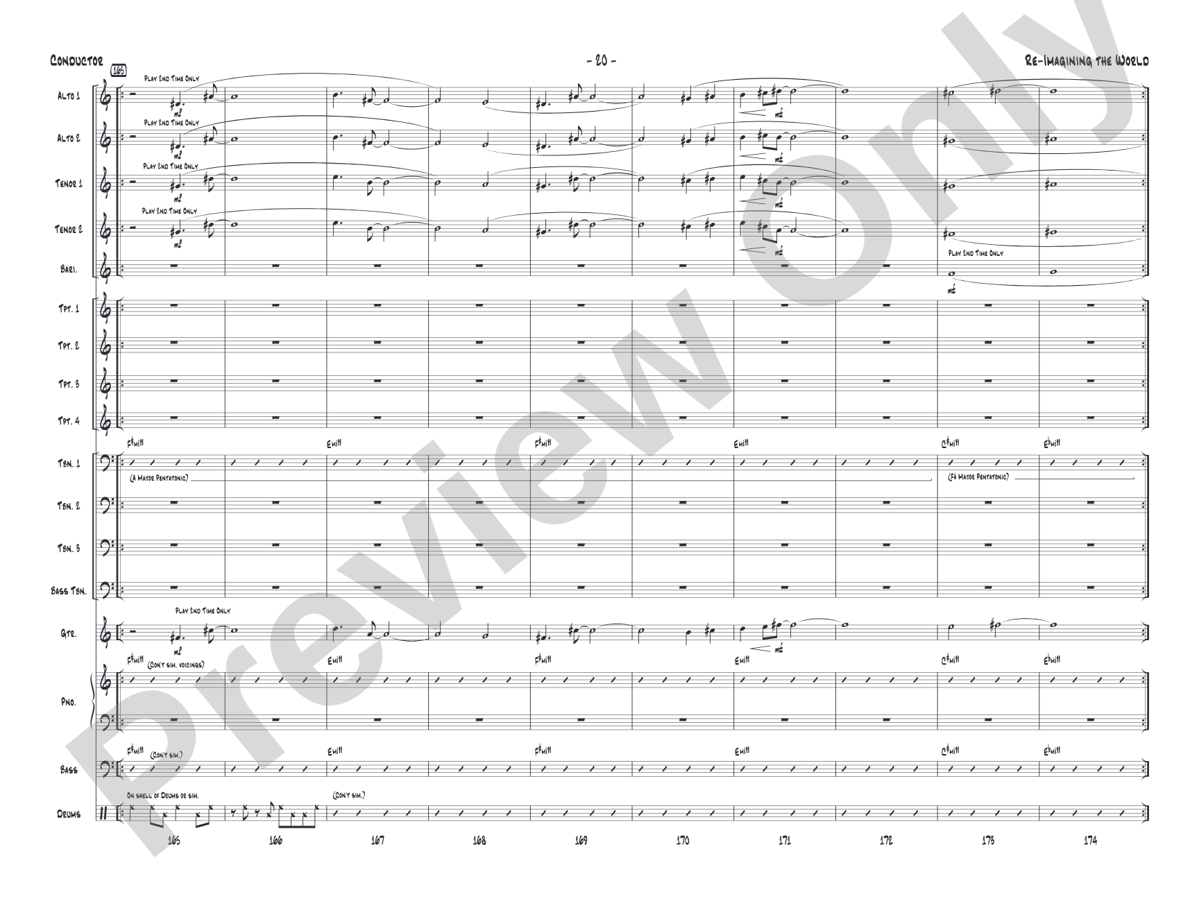 Re-Imagining the World: Jazz Ensemble Conductor Score & Parts