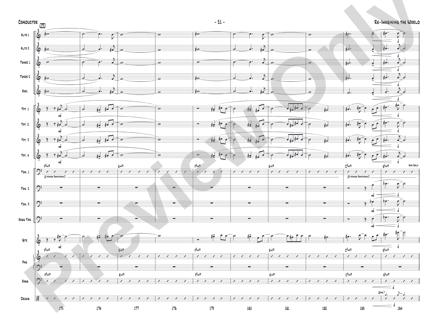 Re-Imagining the World: Jazz Ensemble Conductor Score & Parts