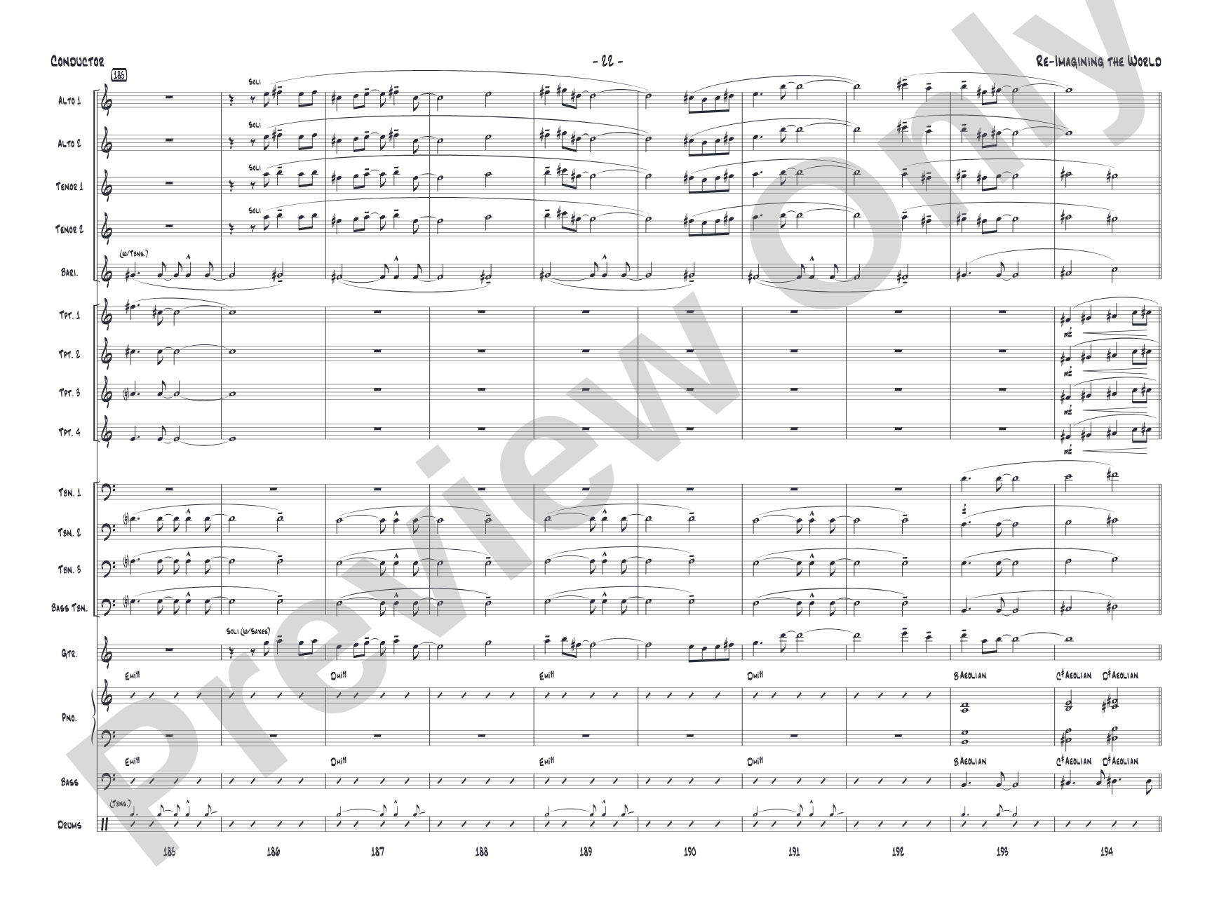 Re-Imagining the World: Jazz Ensemble Conductor Score & Parts
