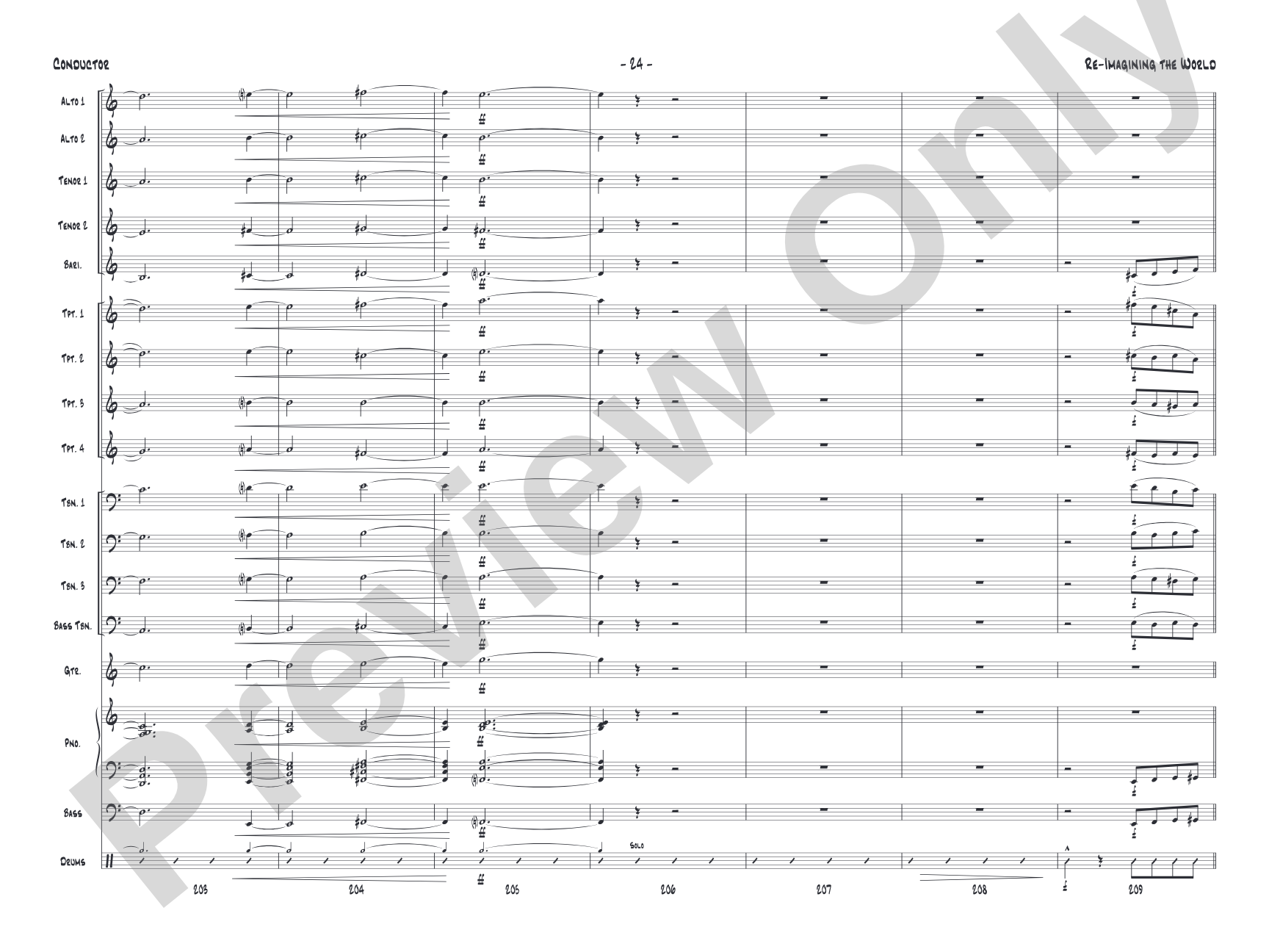 Re-Imagining the World: Jazz Ensemble Conductor Score & Parts