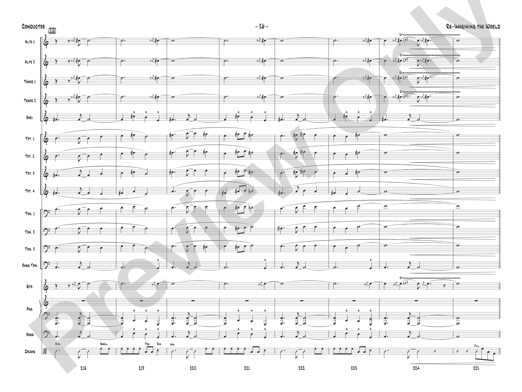 Re-Imagining the World: Jazz Ensemble Conductor Score & Parts