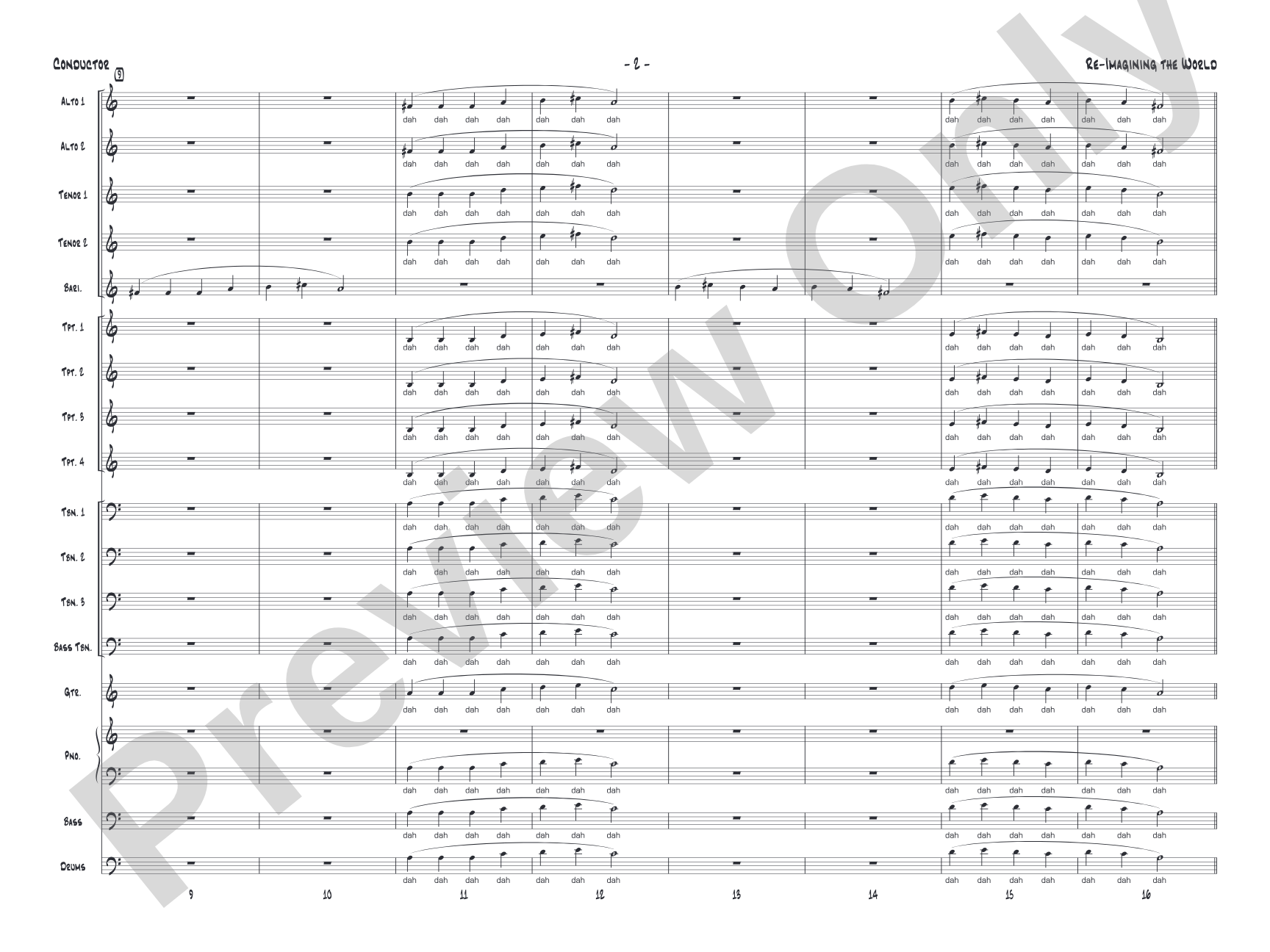 Re-Imagining the World: Jazz Ensemble Conductor Score & Parts