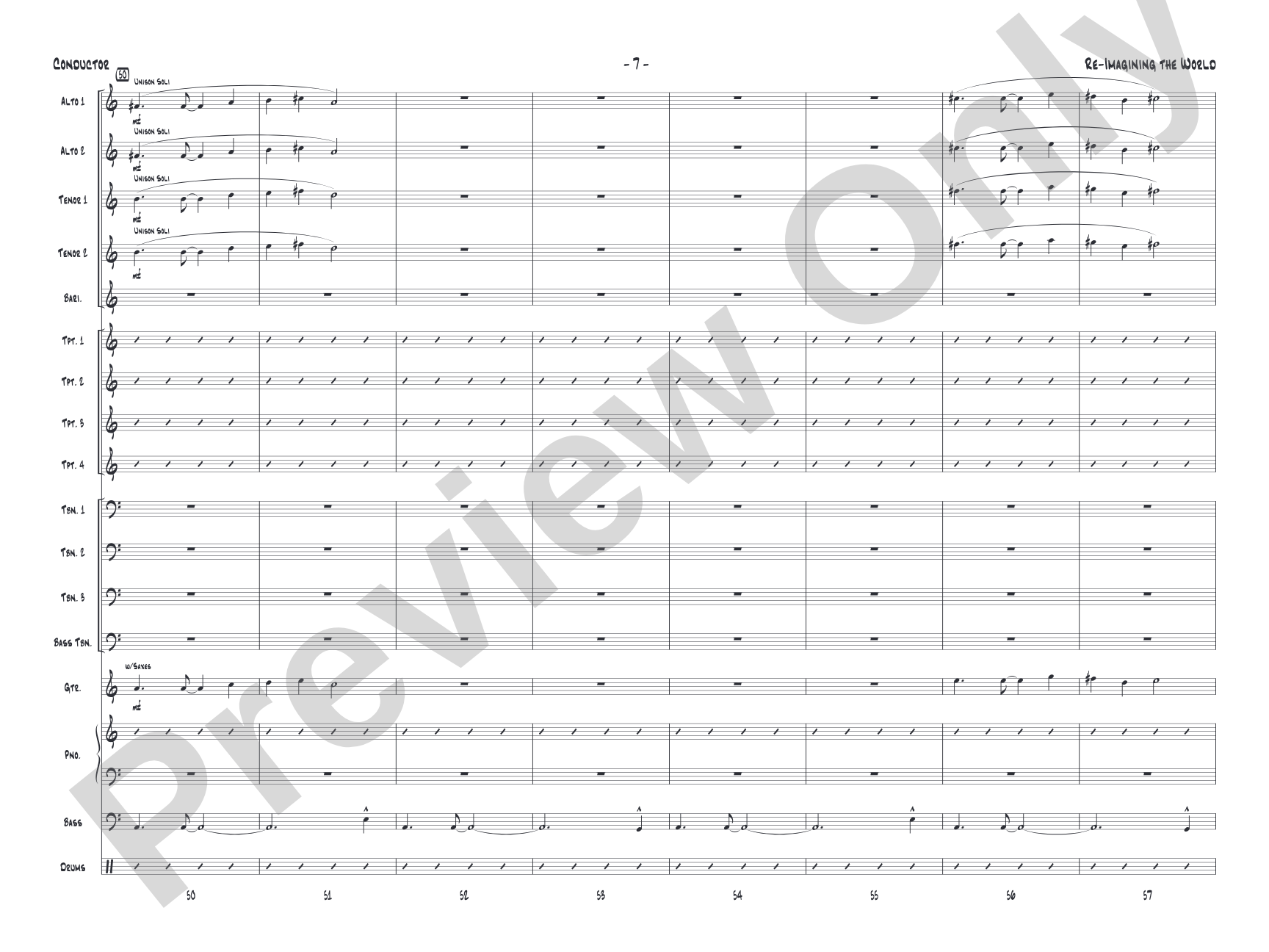 Re-Imagining the World: Jazz Ensemble Conductor Score & Parts