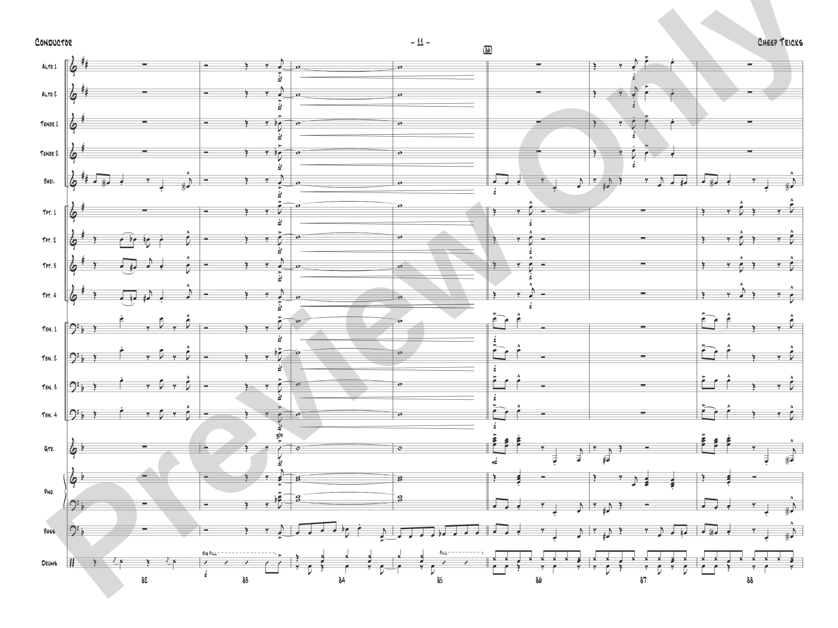 Cheep Tricks: Jazz Ensemble Conductor Score & Parts