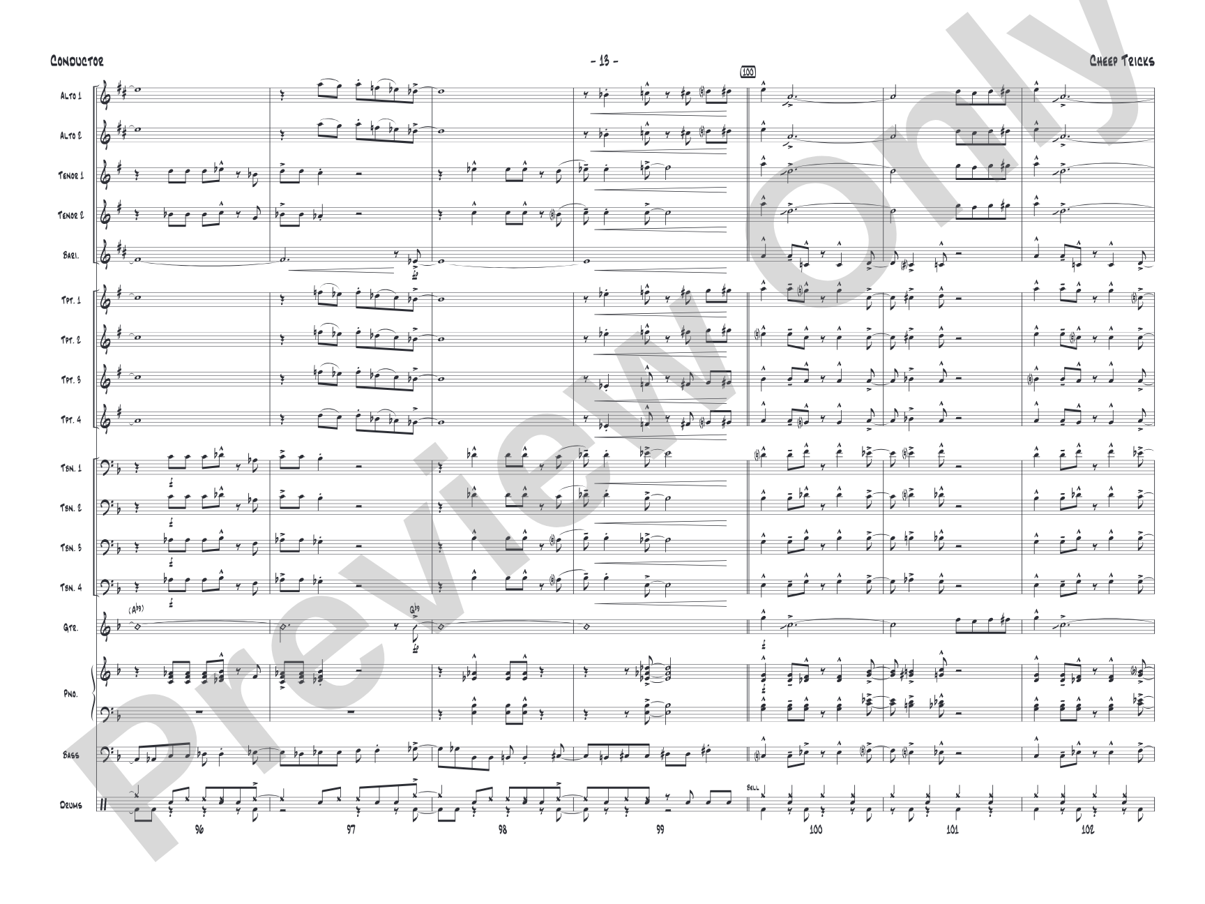 Cheep Tricks: Jazz Ensemble Conductor Score & Parts