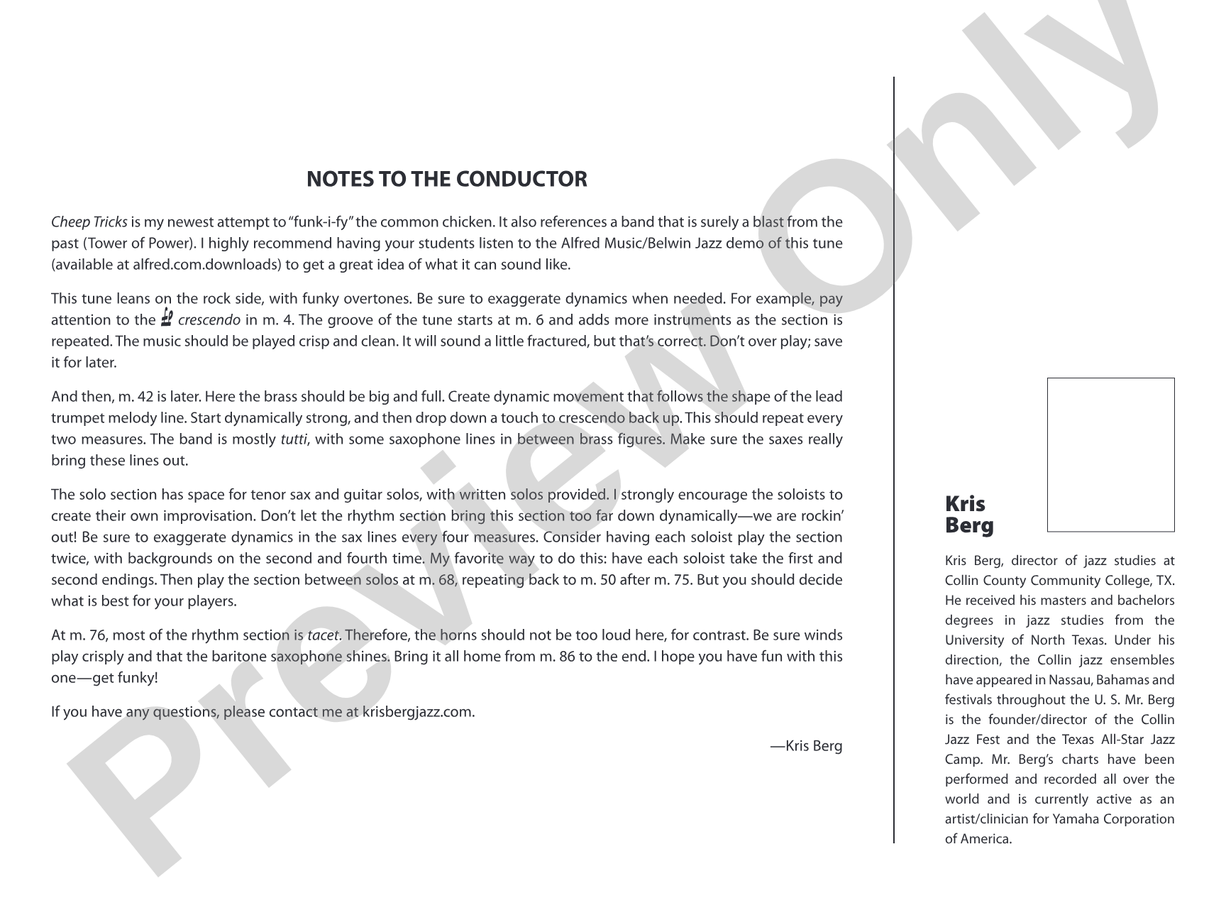 Cheep Tricks: Jazz Ensemble Conductor Score & Parts