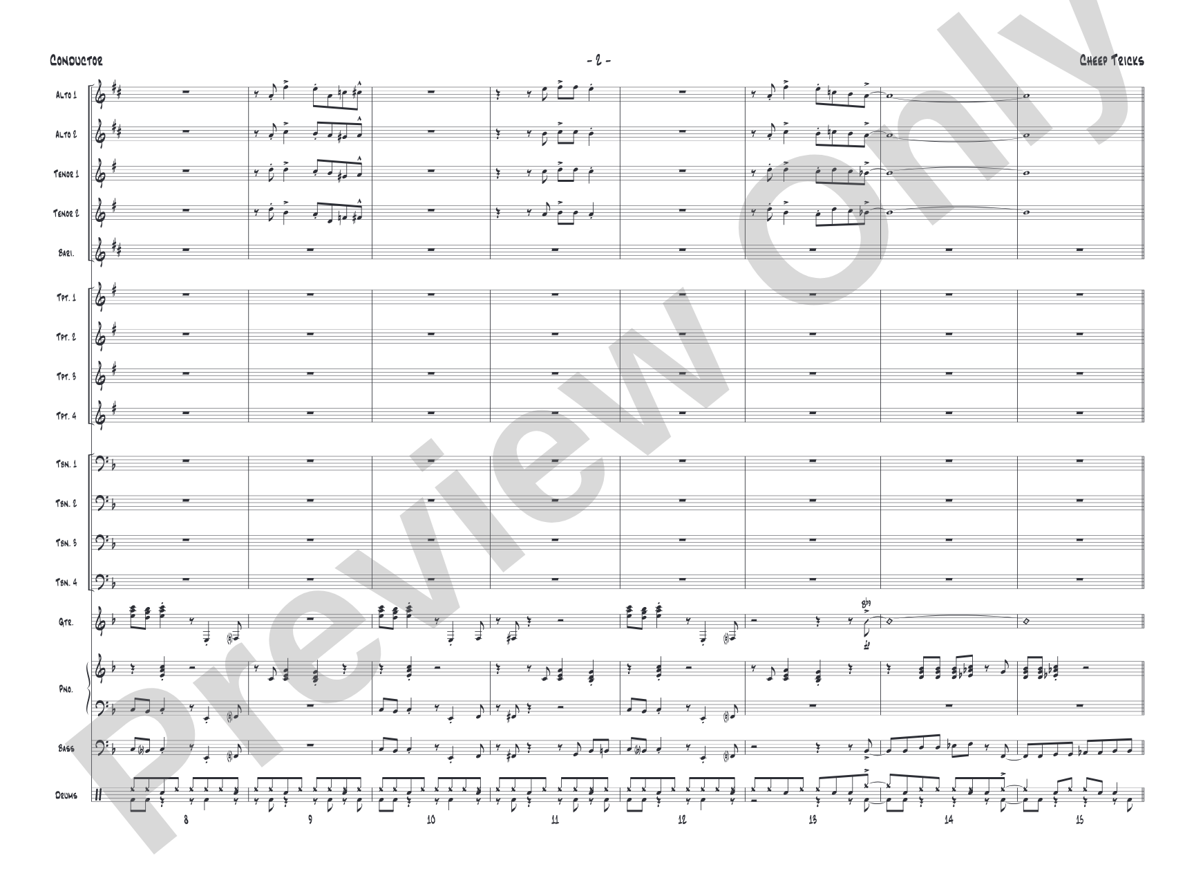 Cheep Tricks: Jazz Ensemble Conductor Score & Parts