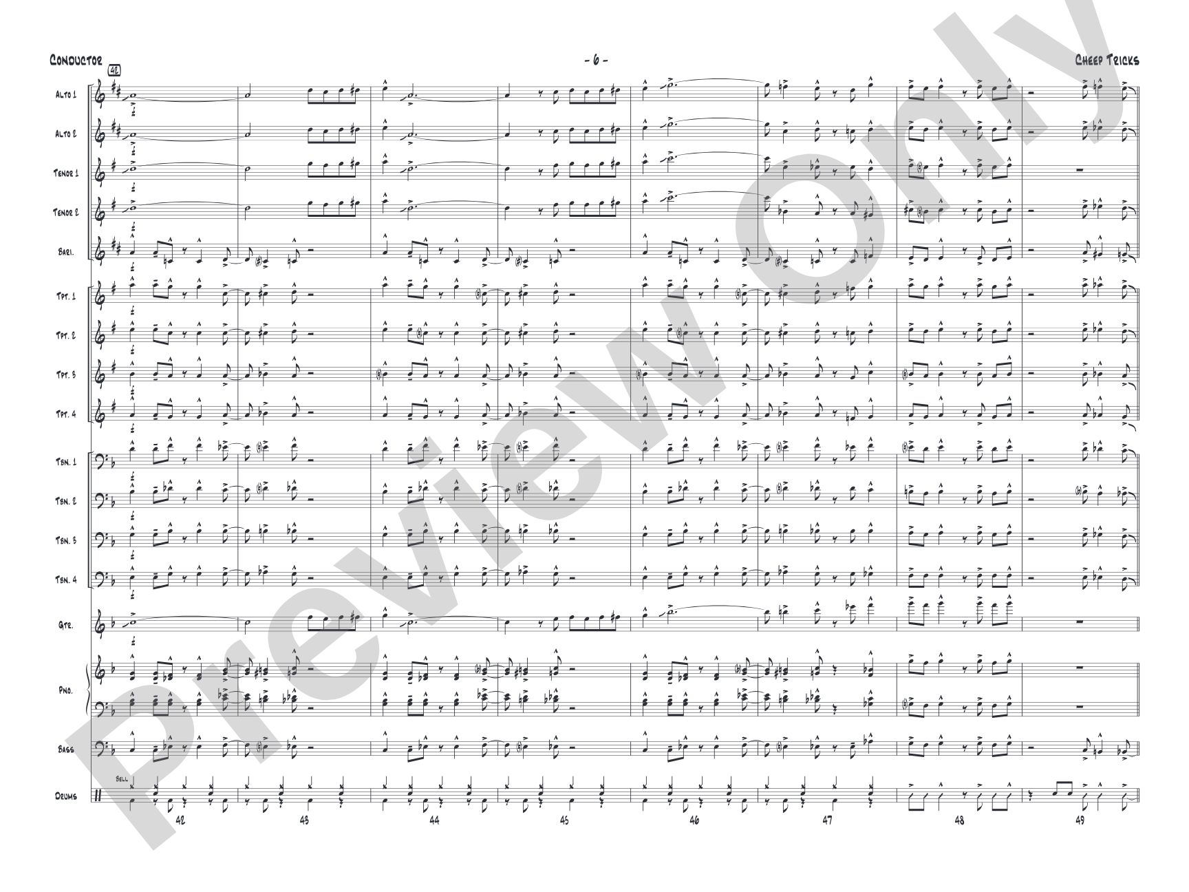 Cheep Tricks: Jazz Ensemble Conductor Score & Parts