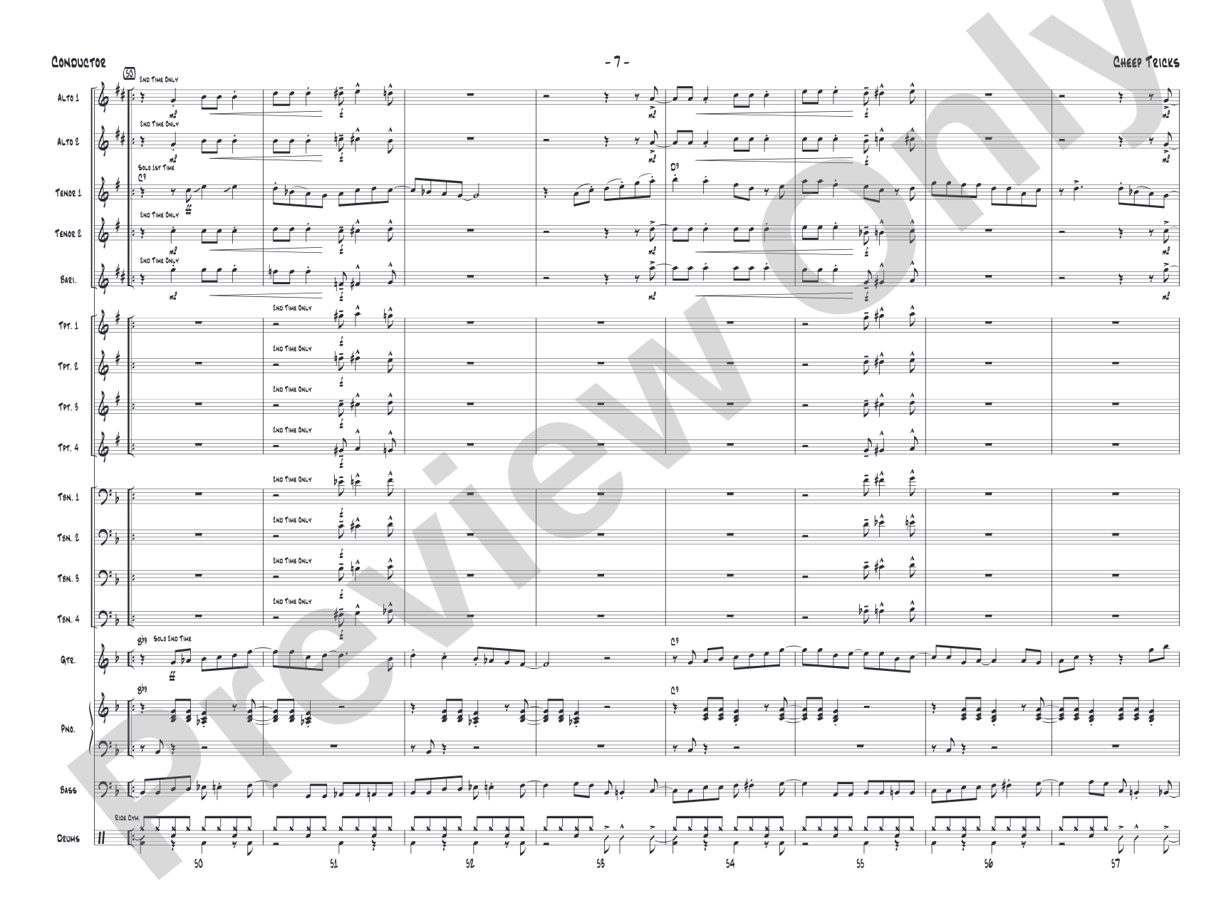 Cheep Tricks: Jazz Ensemble Conductor Score & Parts