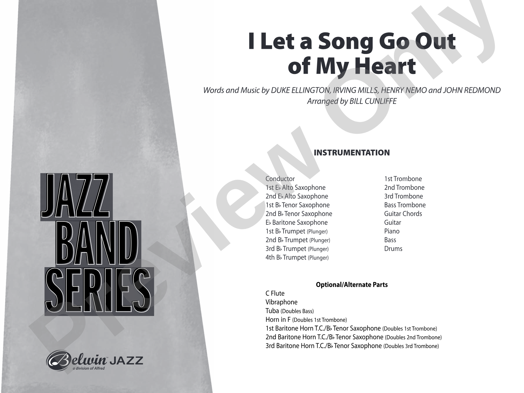 I Let a Song Go Out of My Head: Jazz Ensemble Conductor Score & Parts