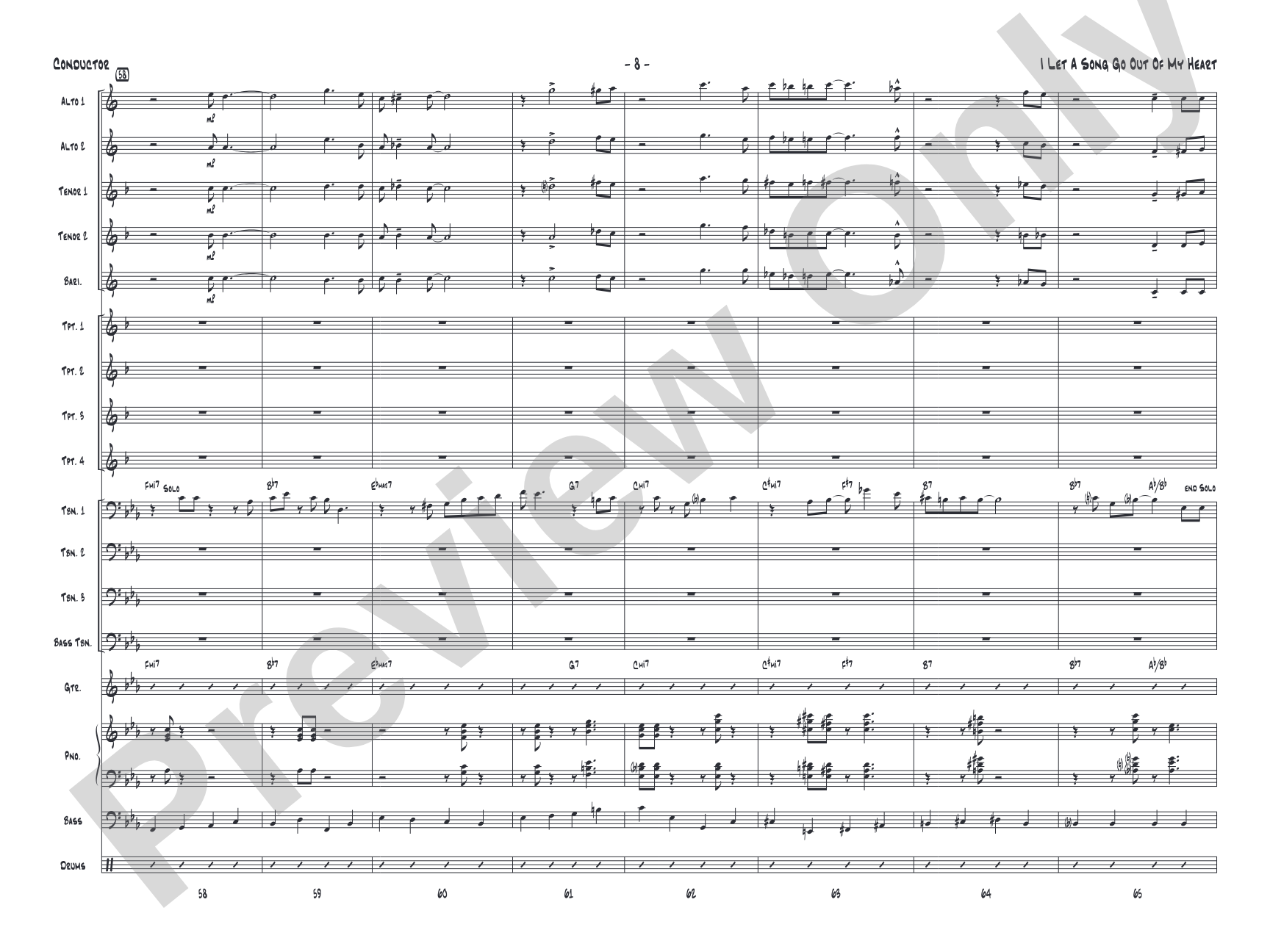 I Let a Song Go Out of My Head: Jazz Ensemble Conductor Score & Parts