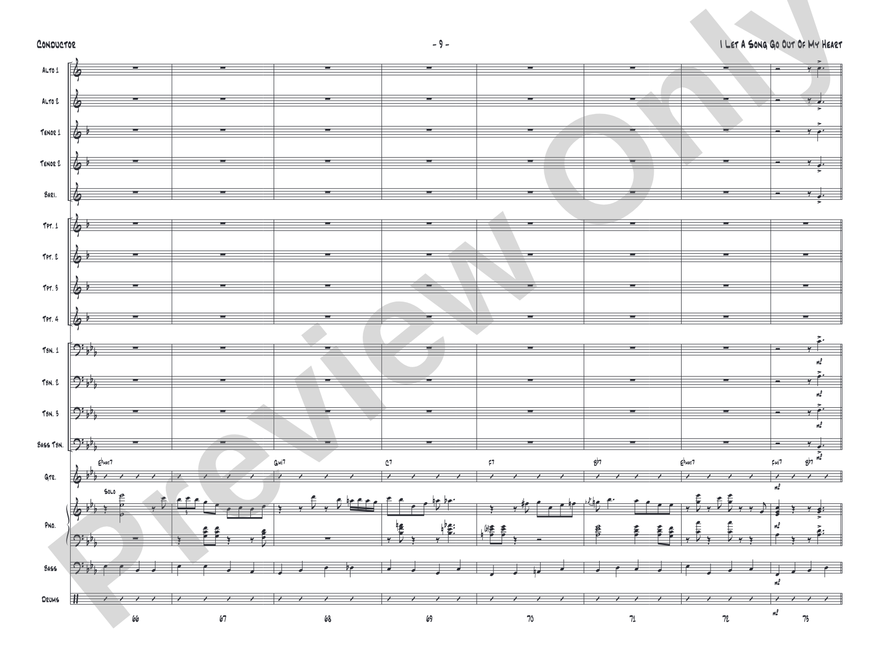 I Let a Song Go Out of My Head: Jazz Ensemble Conductor Score & Parts