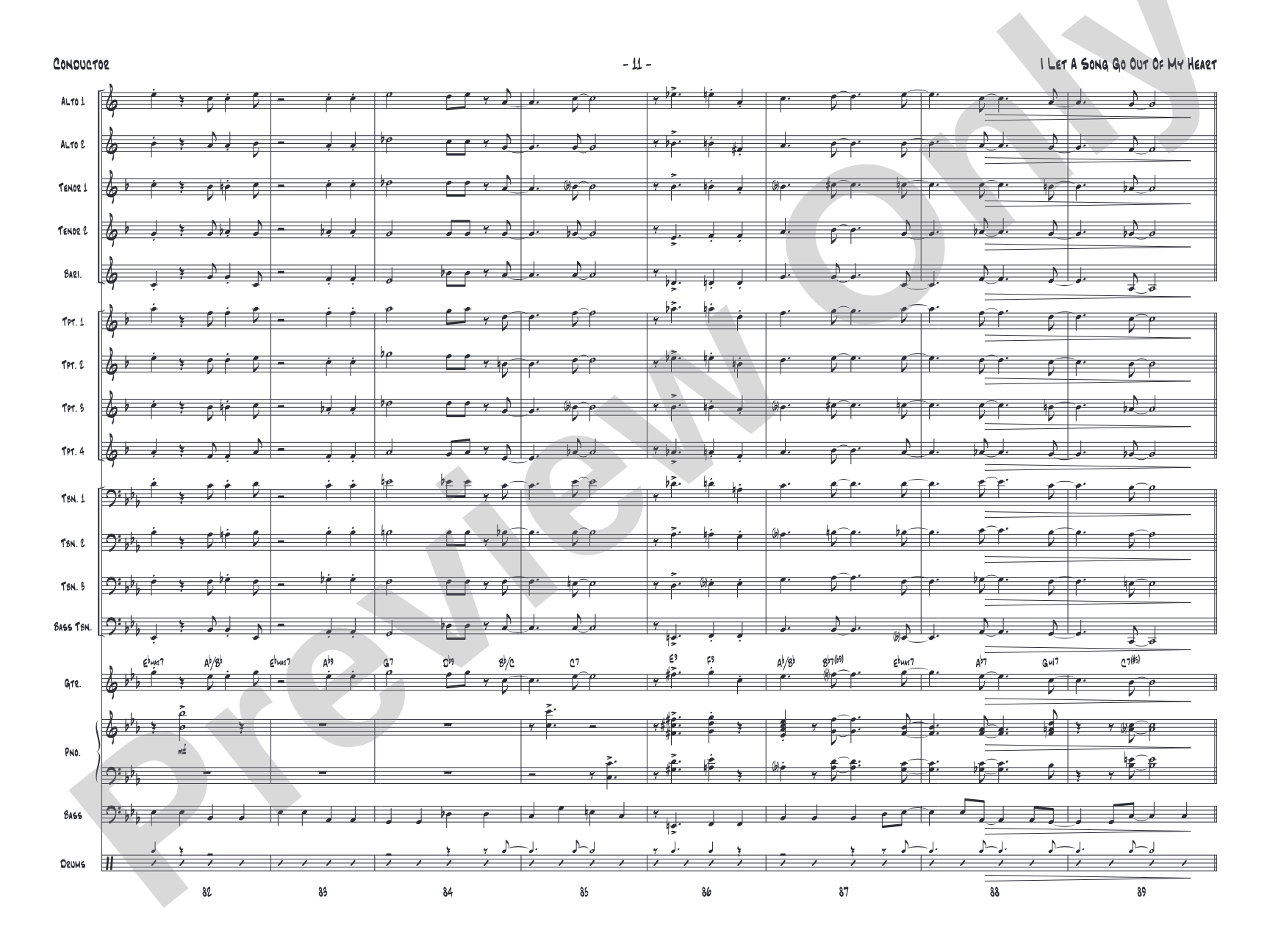 I Let a Song Go Out of My Head: Jazz Ensemble Conductor Score & Parts