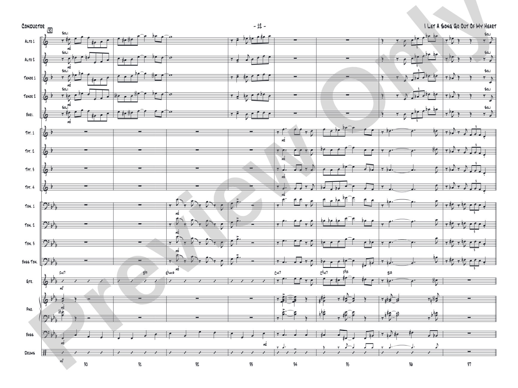I Let a Song Go Out of My Head: Jazz Ensemble Conductor Score & Parts