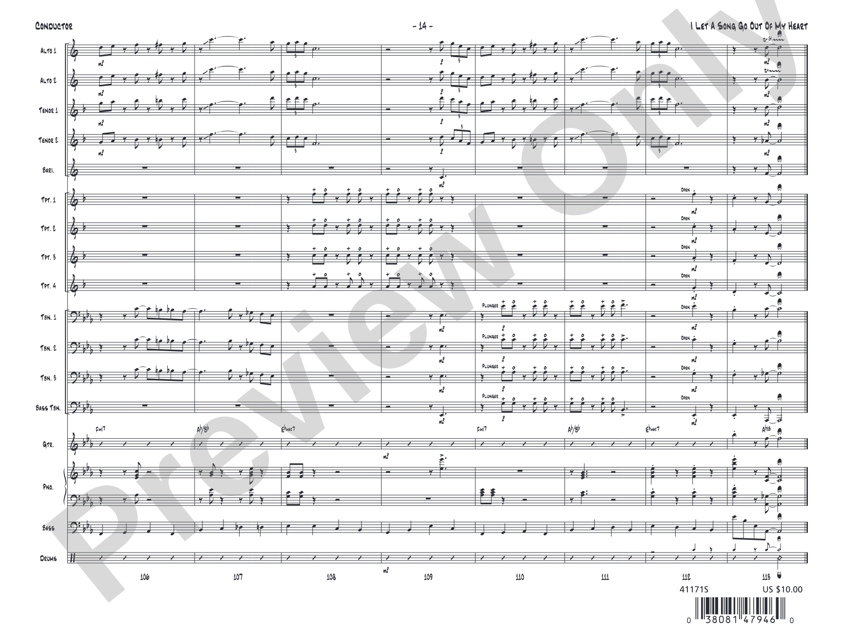 I Let a Song Go Out of My Head: Jazz Ensemble Conductor Score & Parts