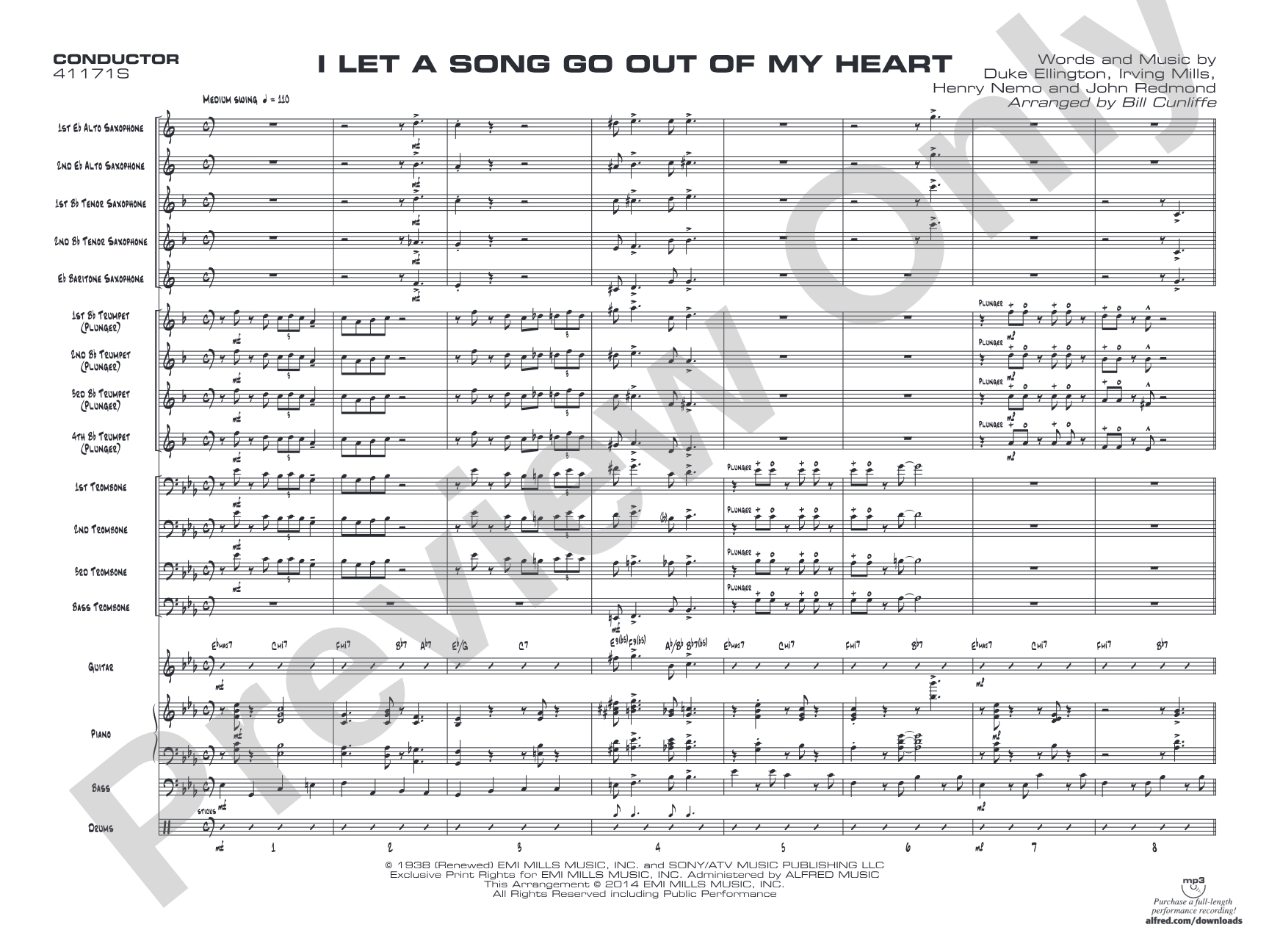 I Let a Song Go Out of My Head: Jazz Ensemble Conductor Score & Parts