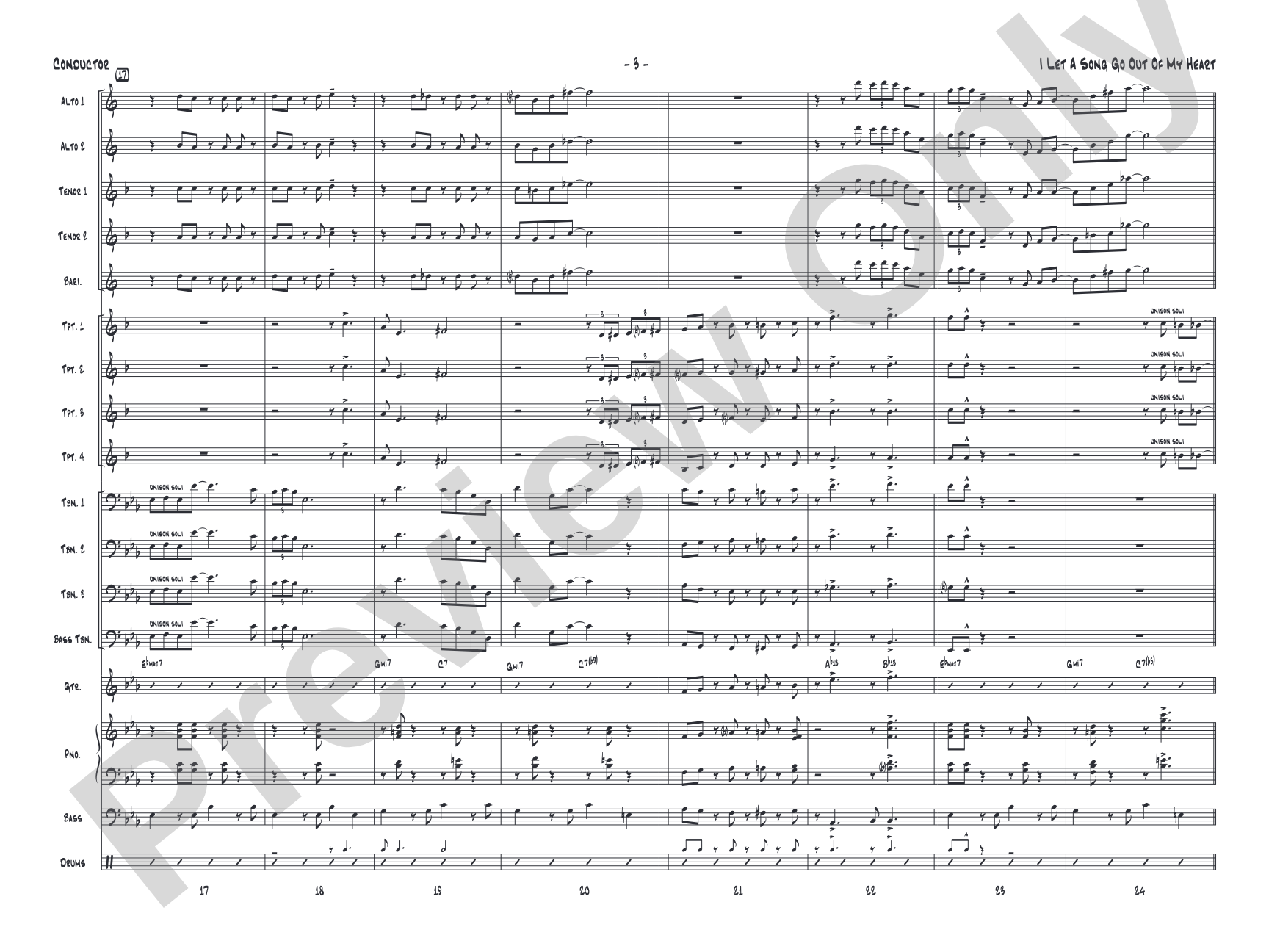 I Let a Song Go Out of My Head: Jazz Ensemble Conductor Score & Parts