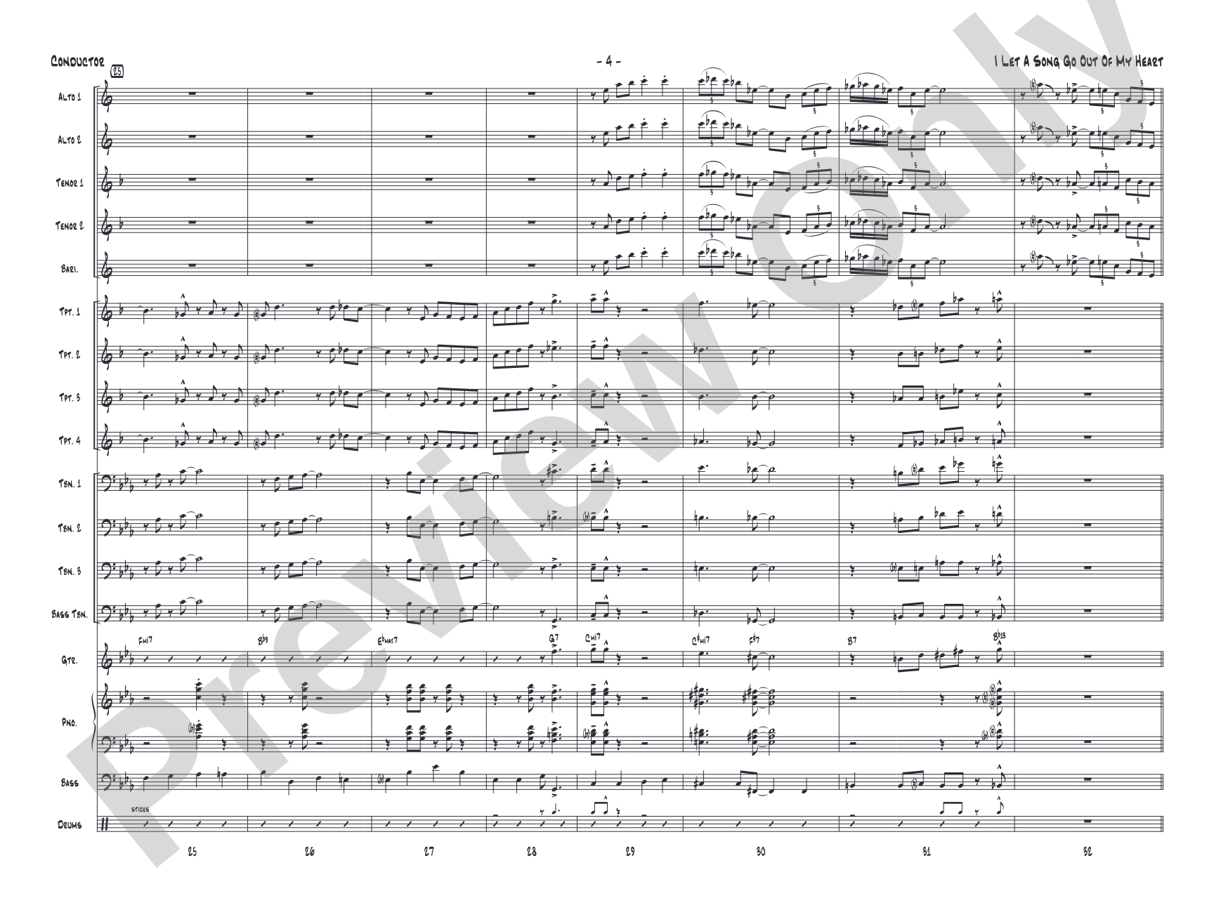 I Let a Song Go Out of My Head: Jazz Ensemble Conductor Score & Parts