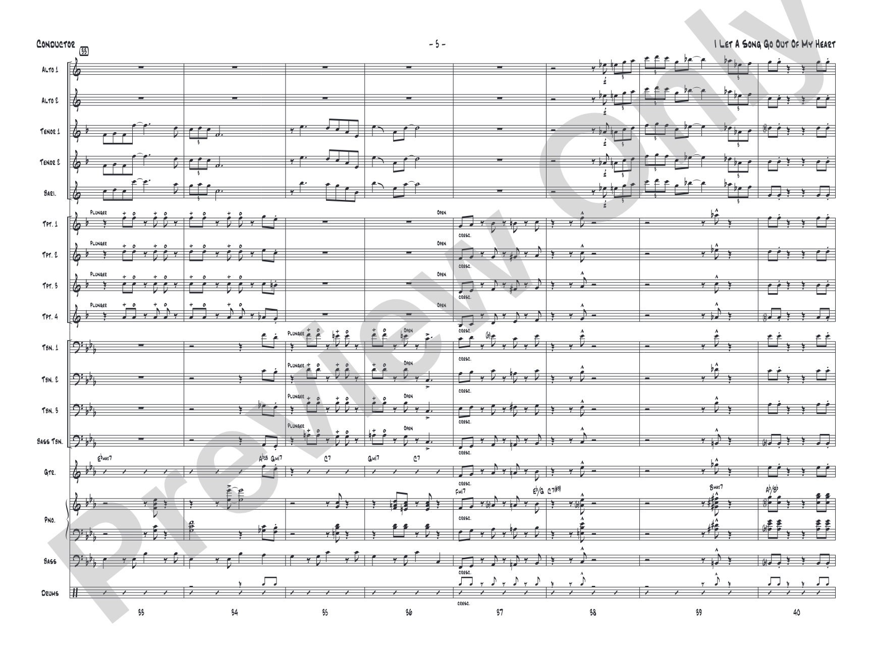 I Let a Song Go Out of My Head: Jazz Ensemble Conductor Score & Parts