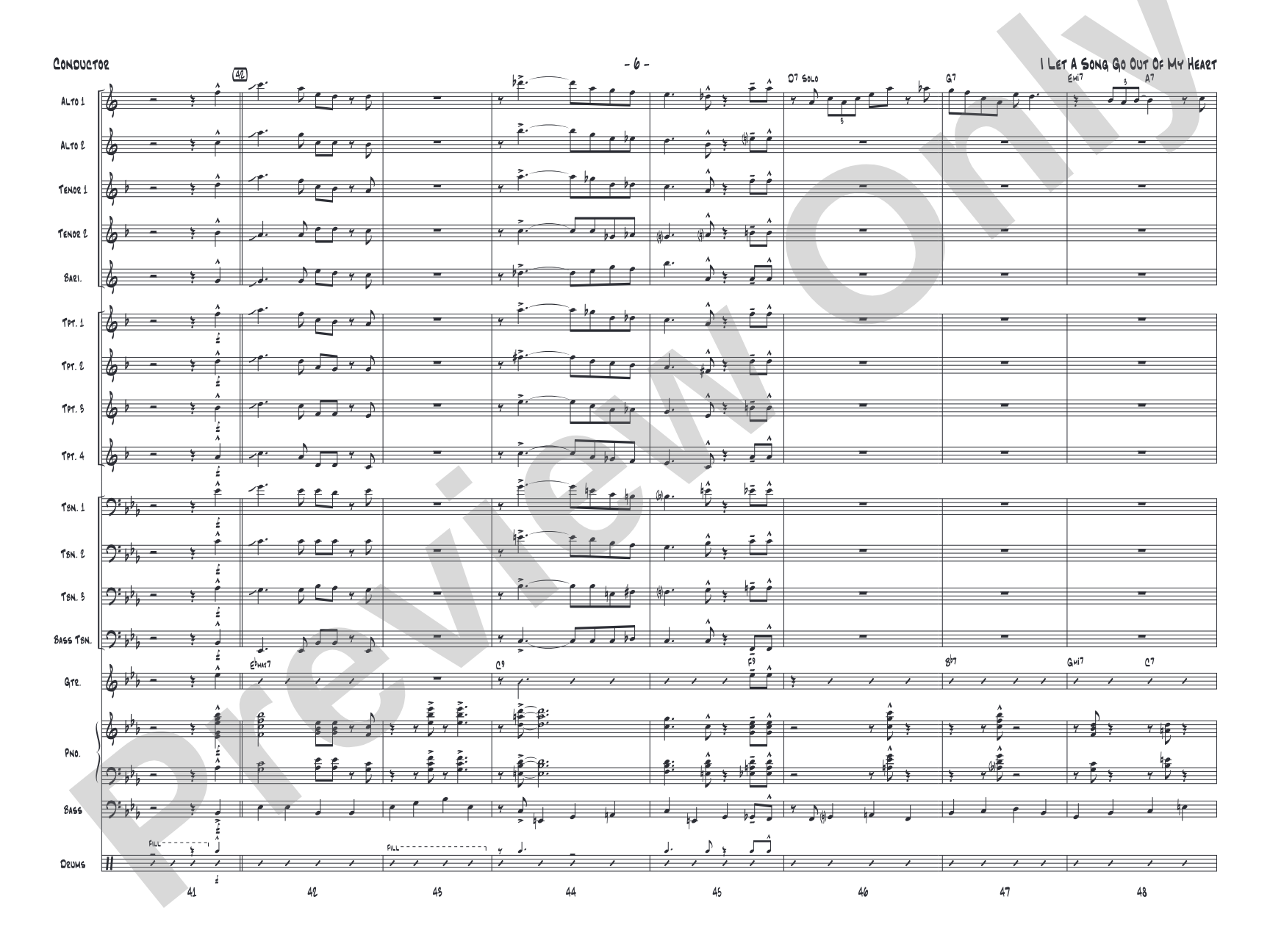 I Let a Song Go Out of My Head: Jazz Ensemble Conductor Score & Parts