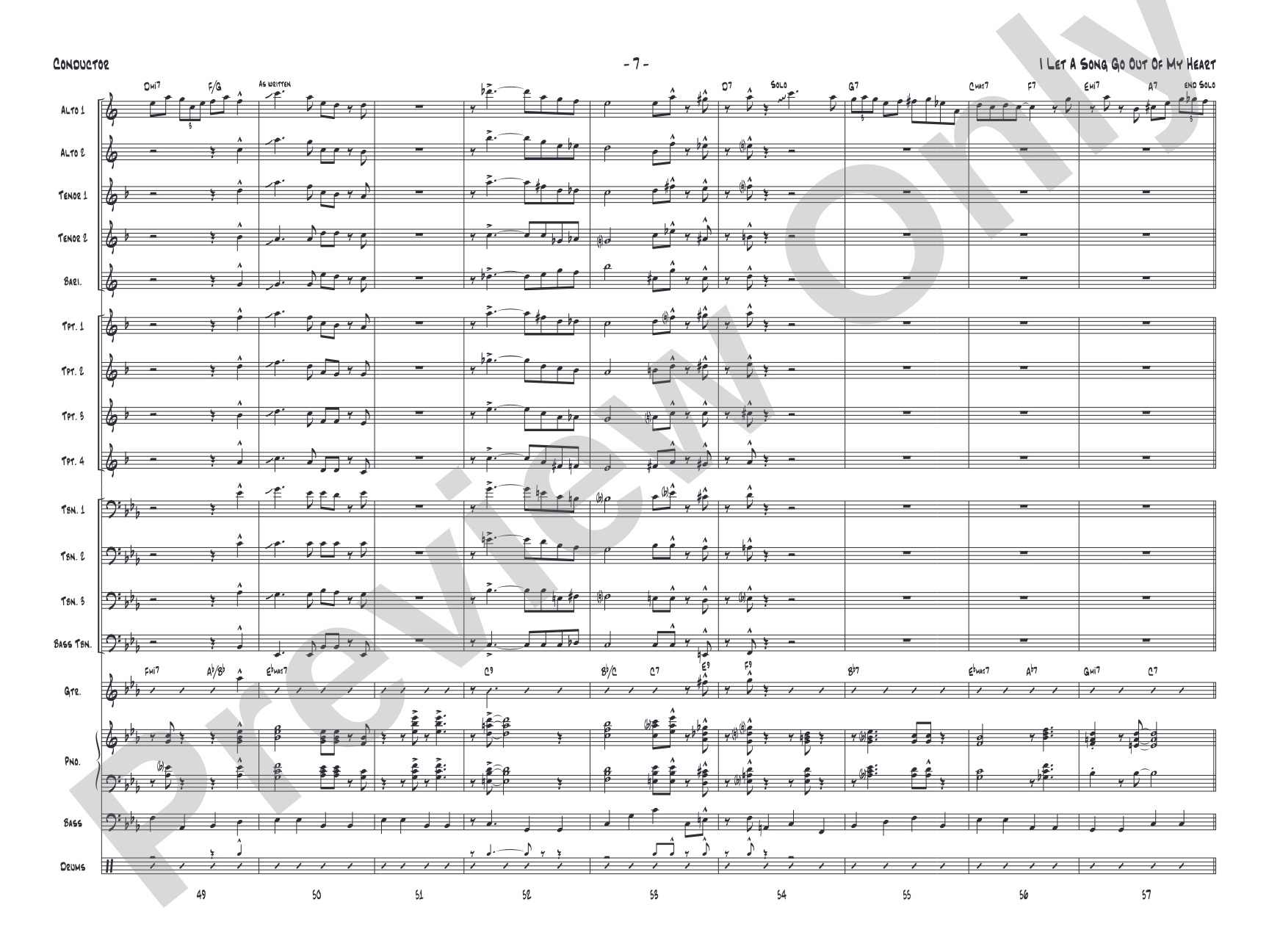 I Let a Song Go Out of My Head: Jazz Ensemble Conductor Score & Parts