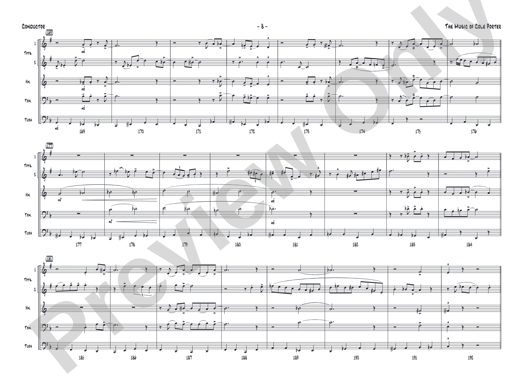 The Music of Cole Porter for Brass Quintet: Brass Quintet Conductor Score & Parts