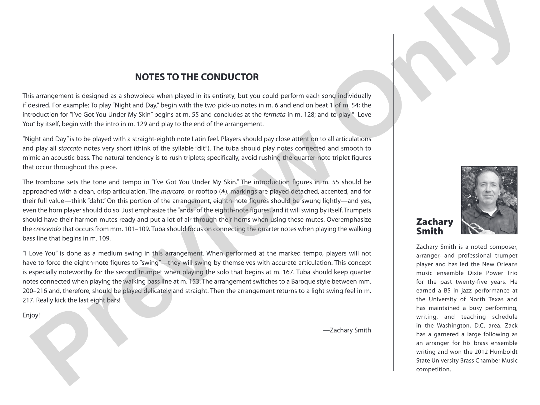 The Music of Cole Porter for Brass Quintet: Brass Quintet Conductor Score & Parts