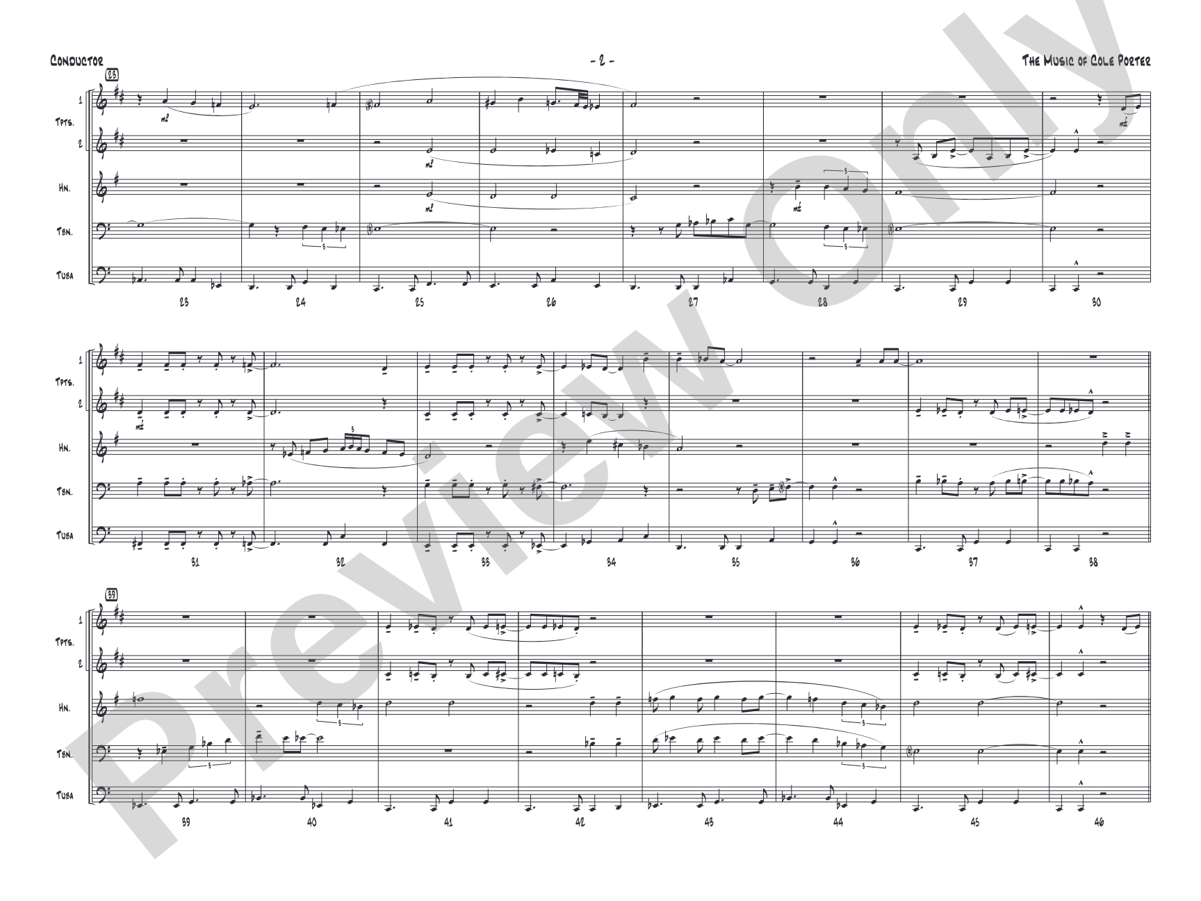 The Music of Cole Porter for Brass Quintet: Brass Quintet Conductor Score & Parts