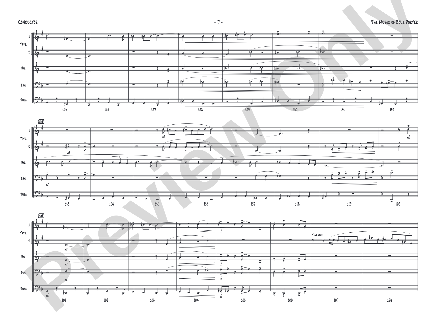The Music of Cole Porter for Brass Quintet: Brass Quintet Conductor Score & Parts
