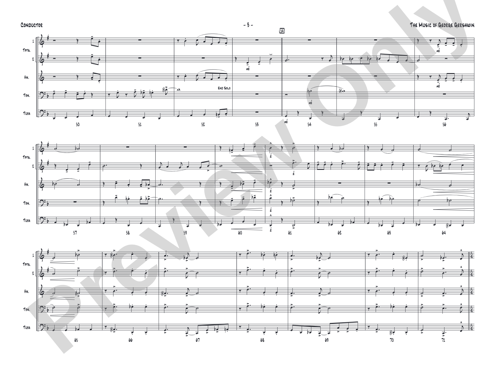 The Music of George Gershwin for Brass Quintet: Score